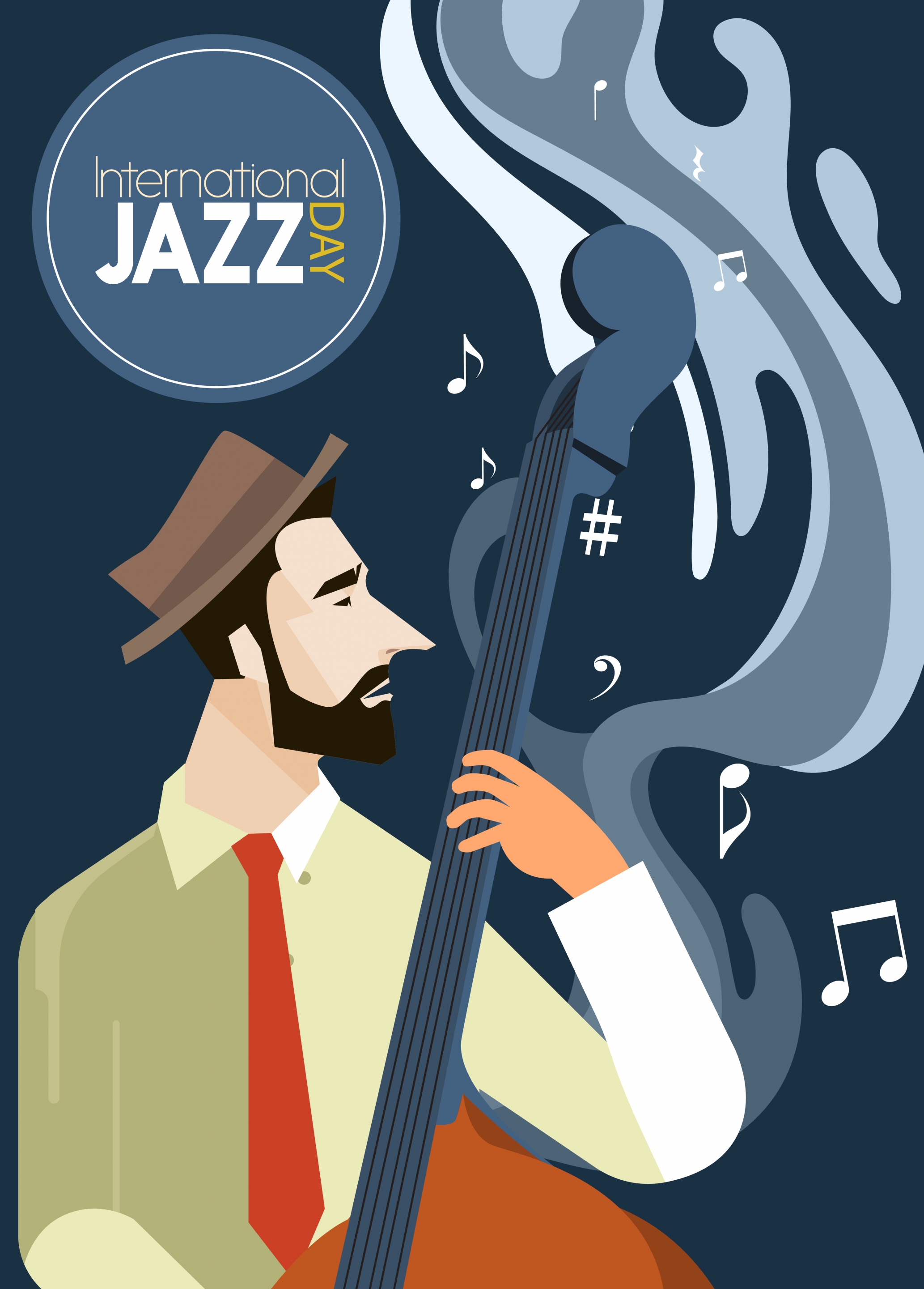 jazz festival poster man playing violin icon