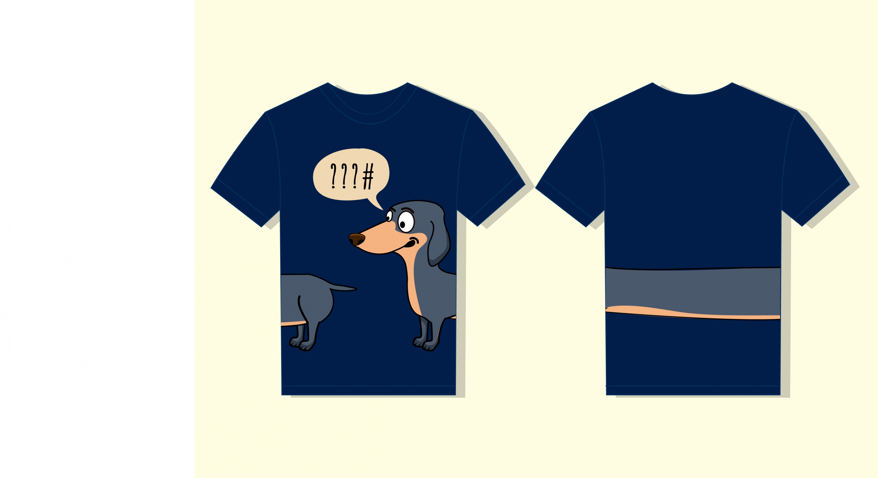 tshirt template cute funny dog icon long tail