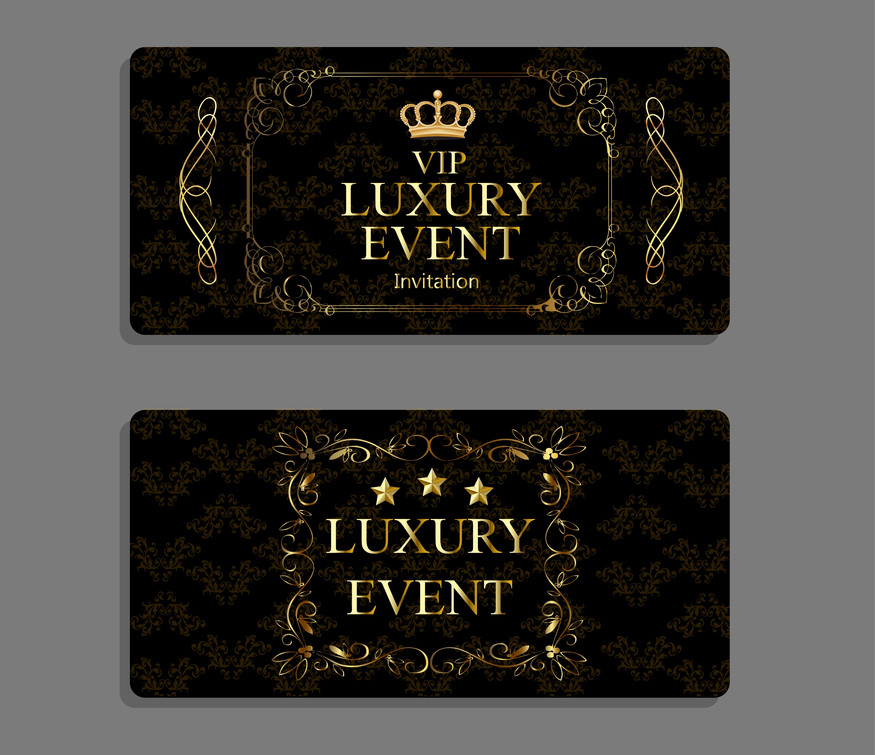 luxury event invitation cards dark elegant design