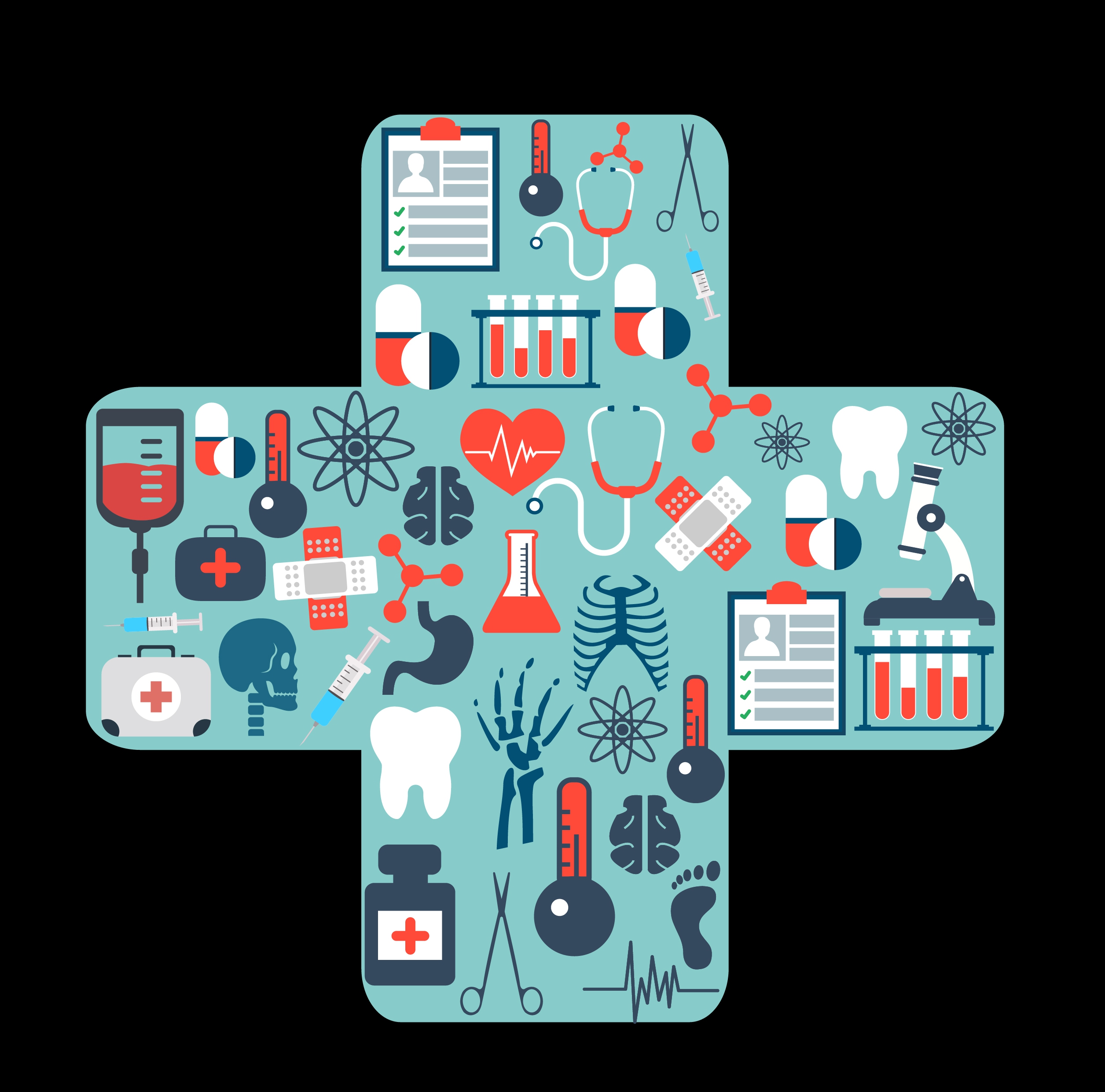 medical design elements cross bandage layout flat symbols