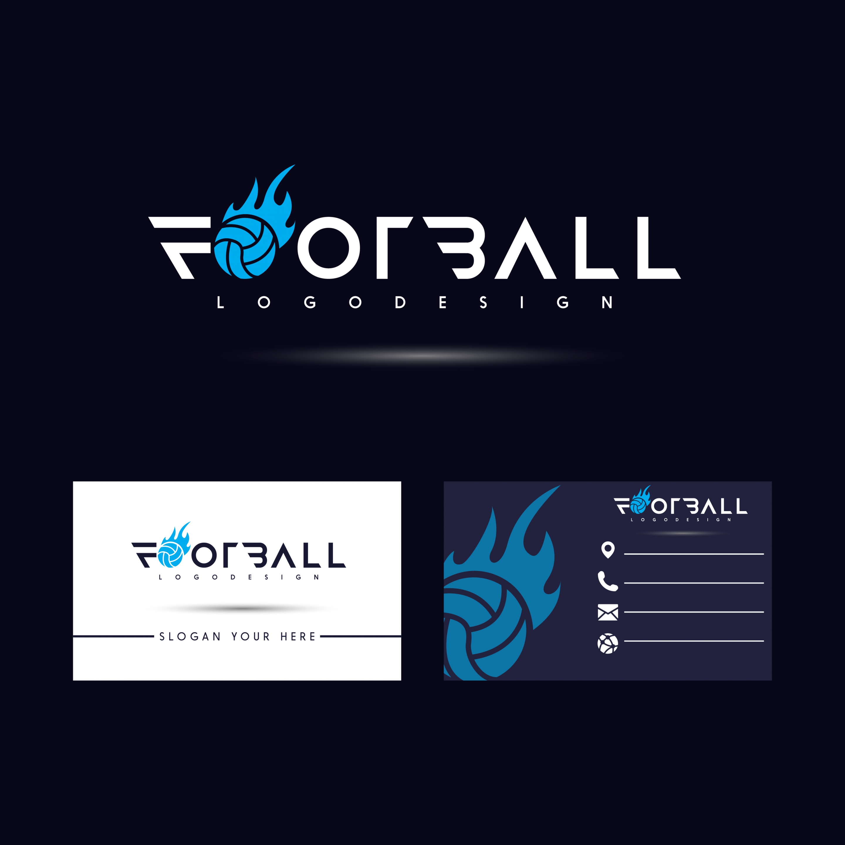 name card template football logotype decor