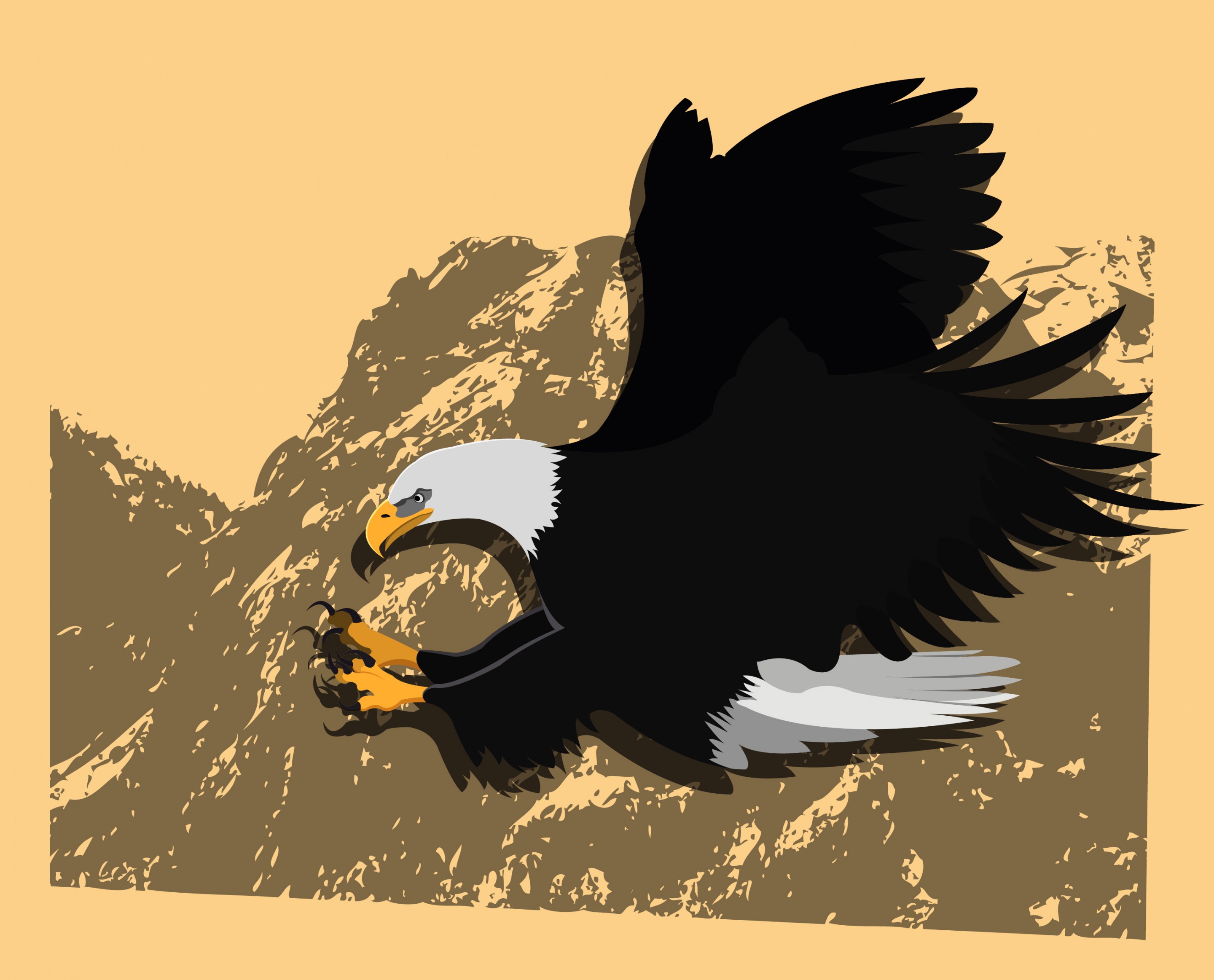 hunting eagle icon mountain background