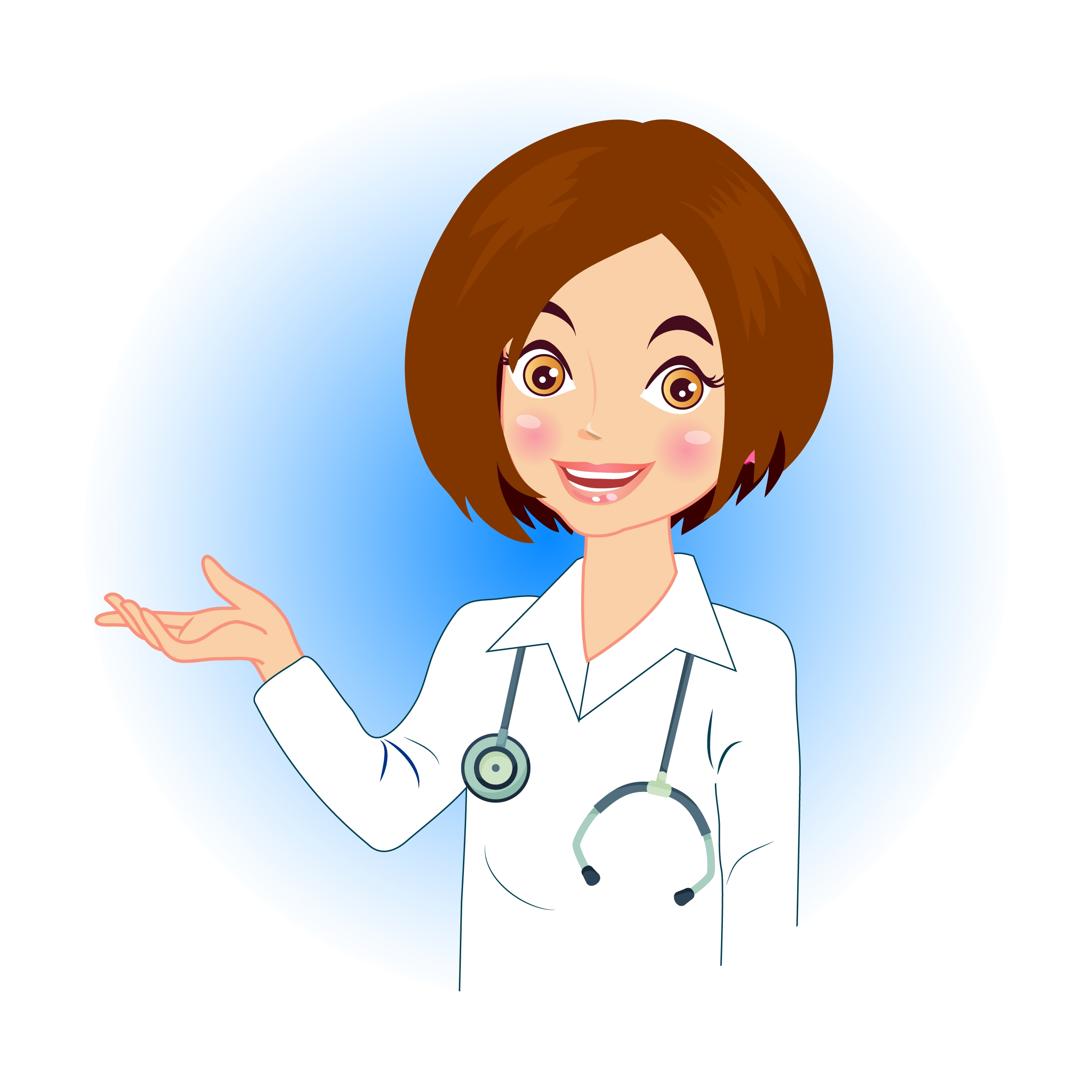 female doctor icon cartoon character design