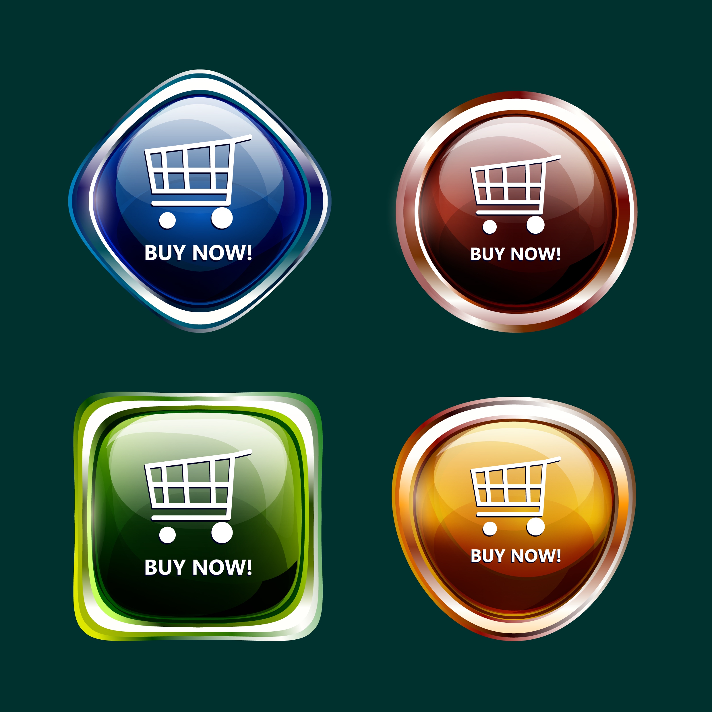 webpage buttons collection colorful shiny design various shapes