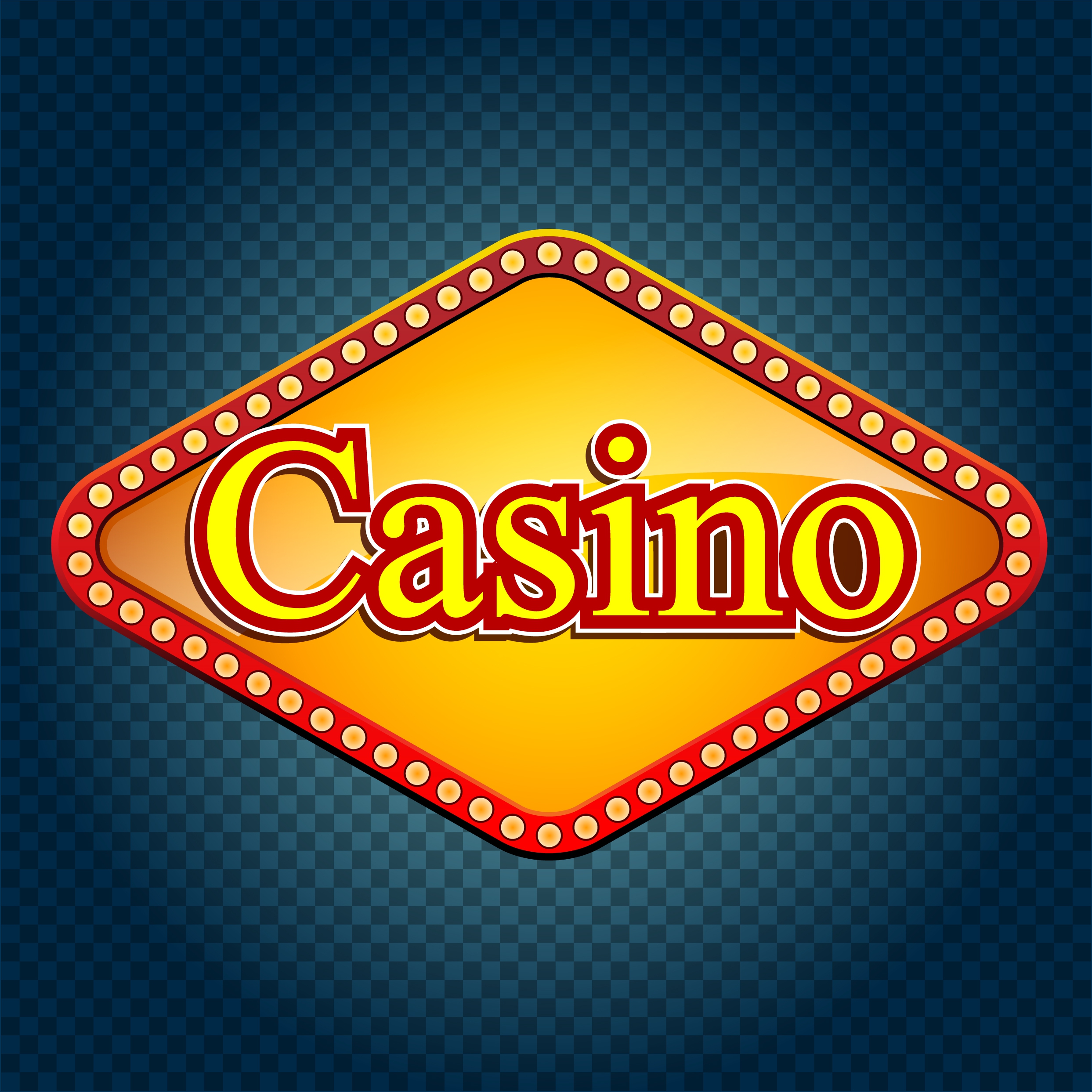 casino sign template yellow neon decoration flat design