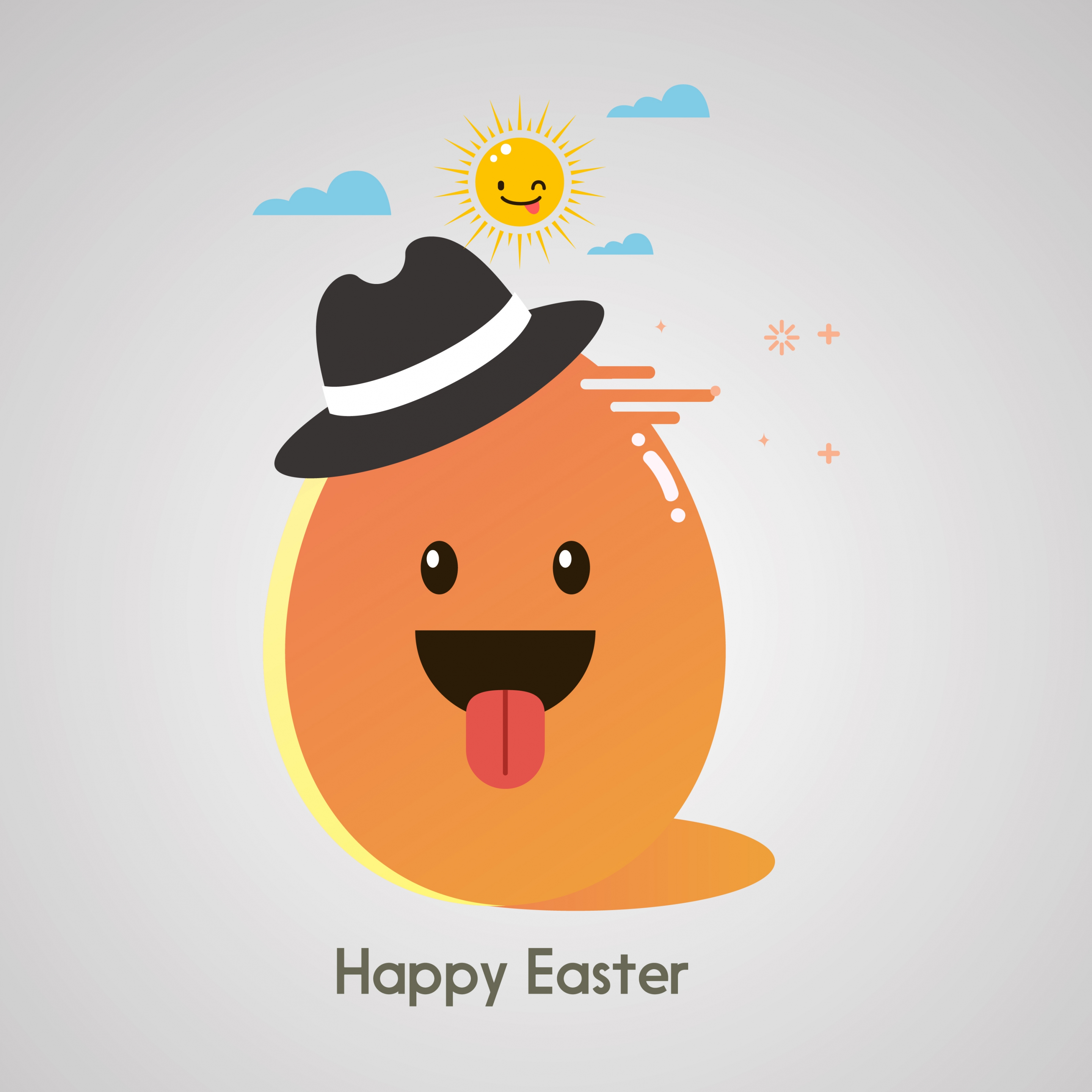 easter banner stylized egg sun icons colorful cartoon