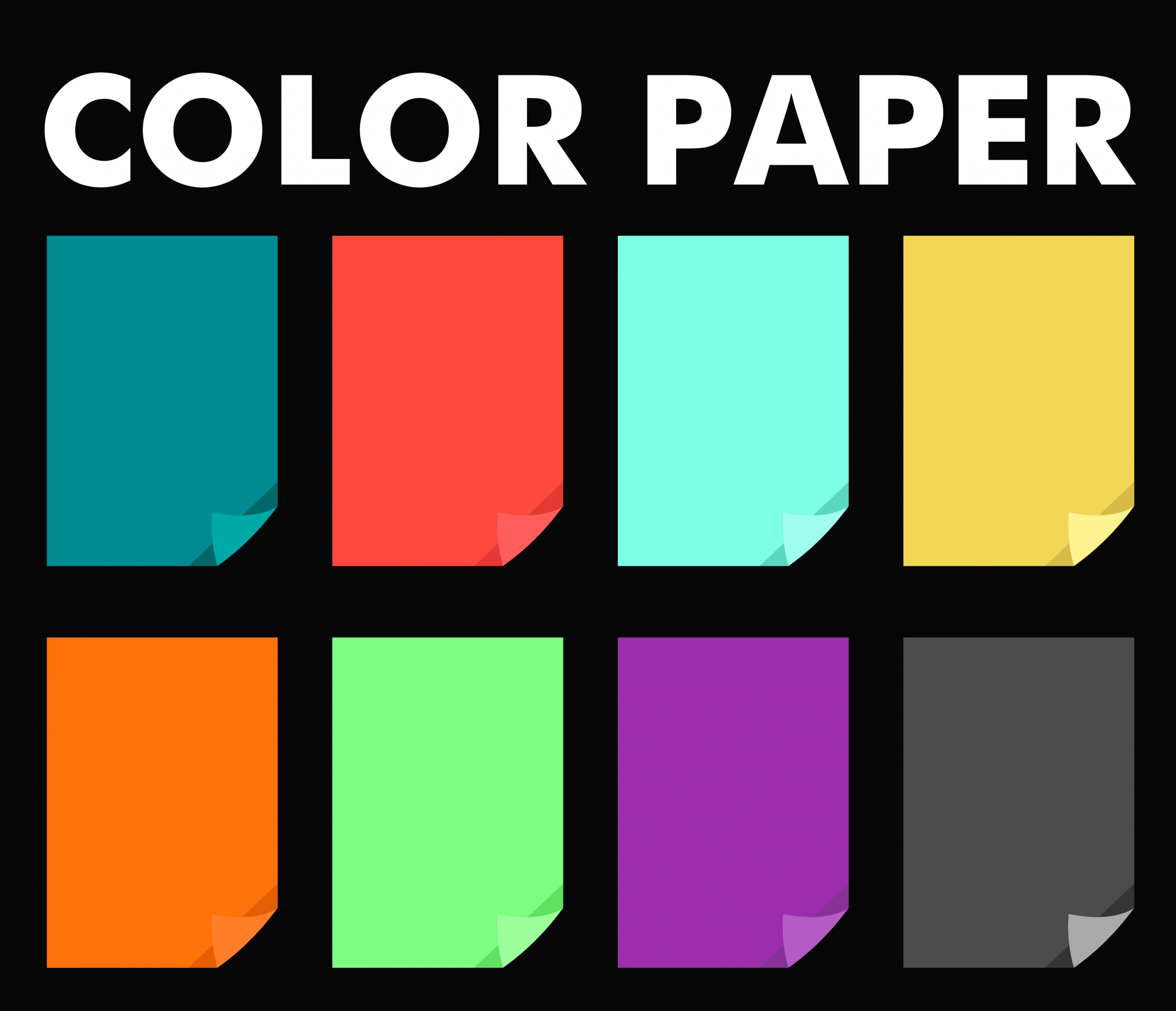 colored papers collection flat colorful isolation