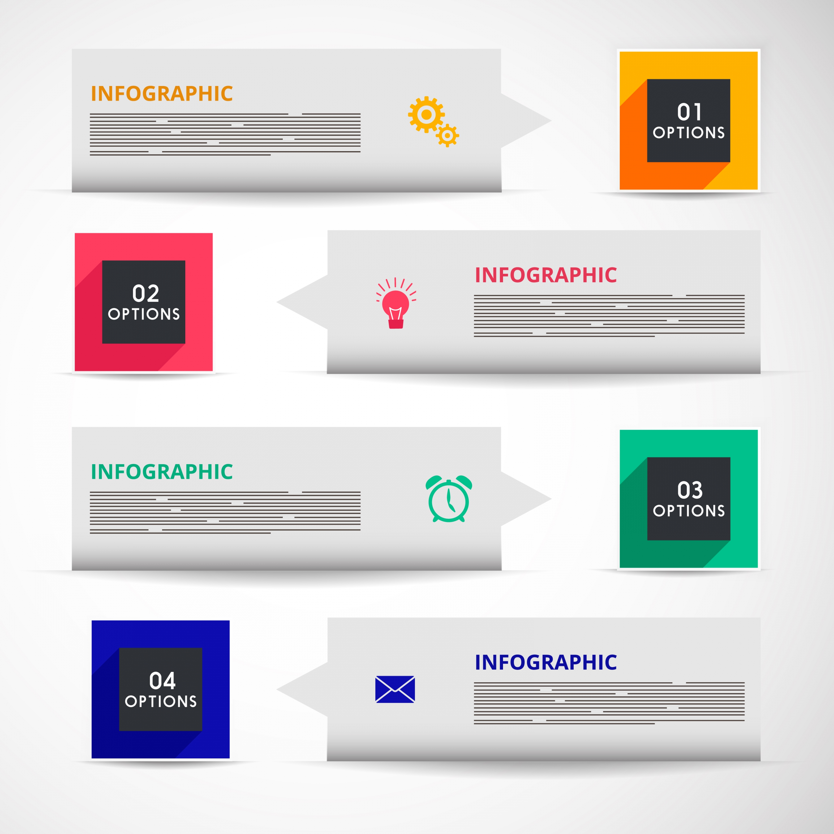 infographic design elements squares horizontal arrows ornament