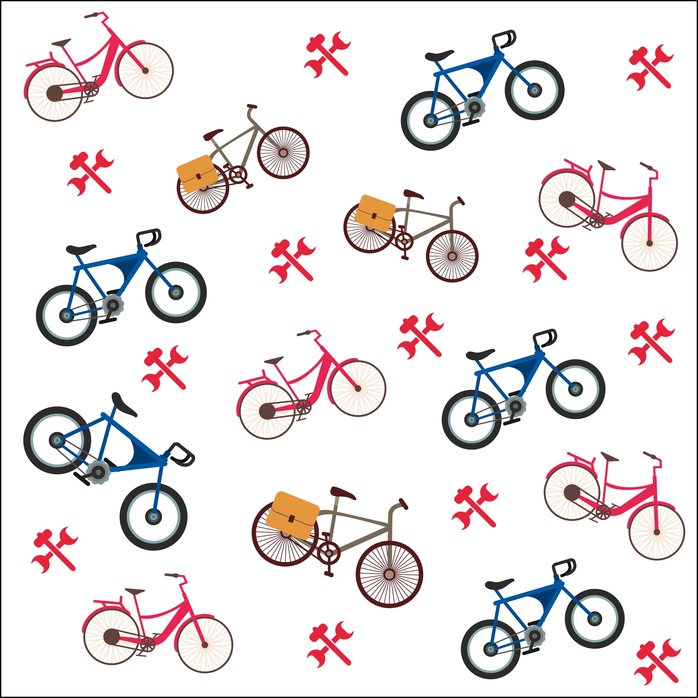 bicycle background colored flat symbols repeating style