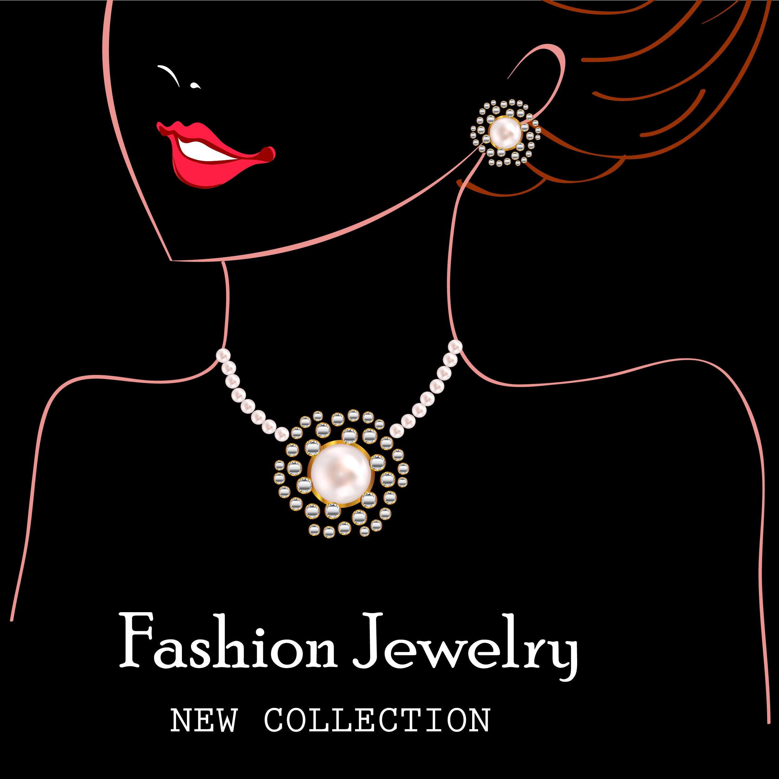 jewelry advertisement woman silhouette design dark background