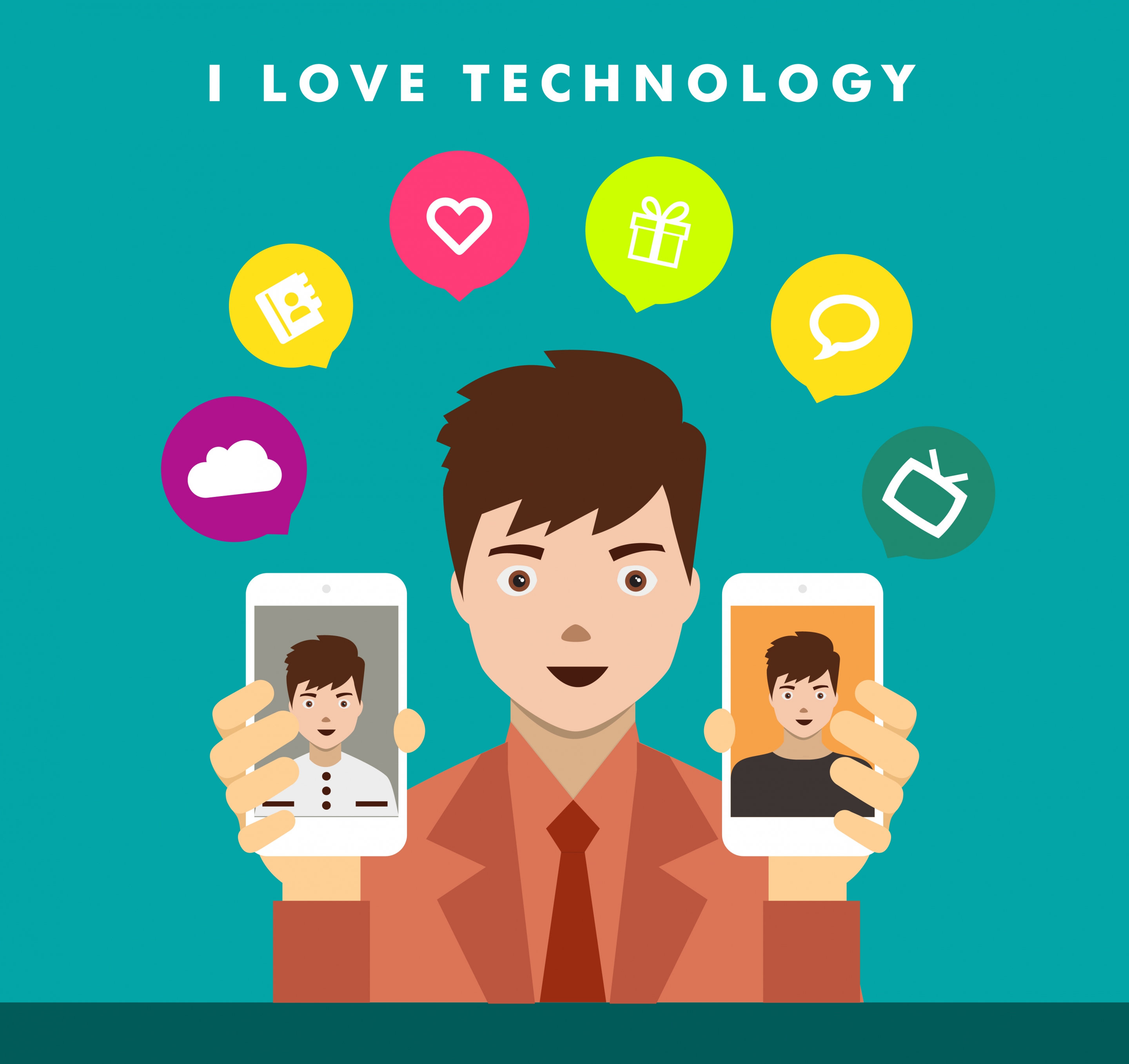 smartphone technology advertisement human holding phone icon