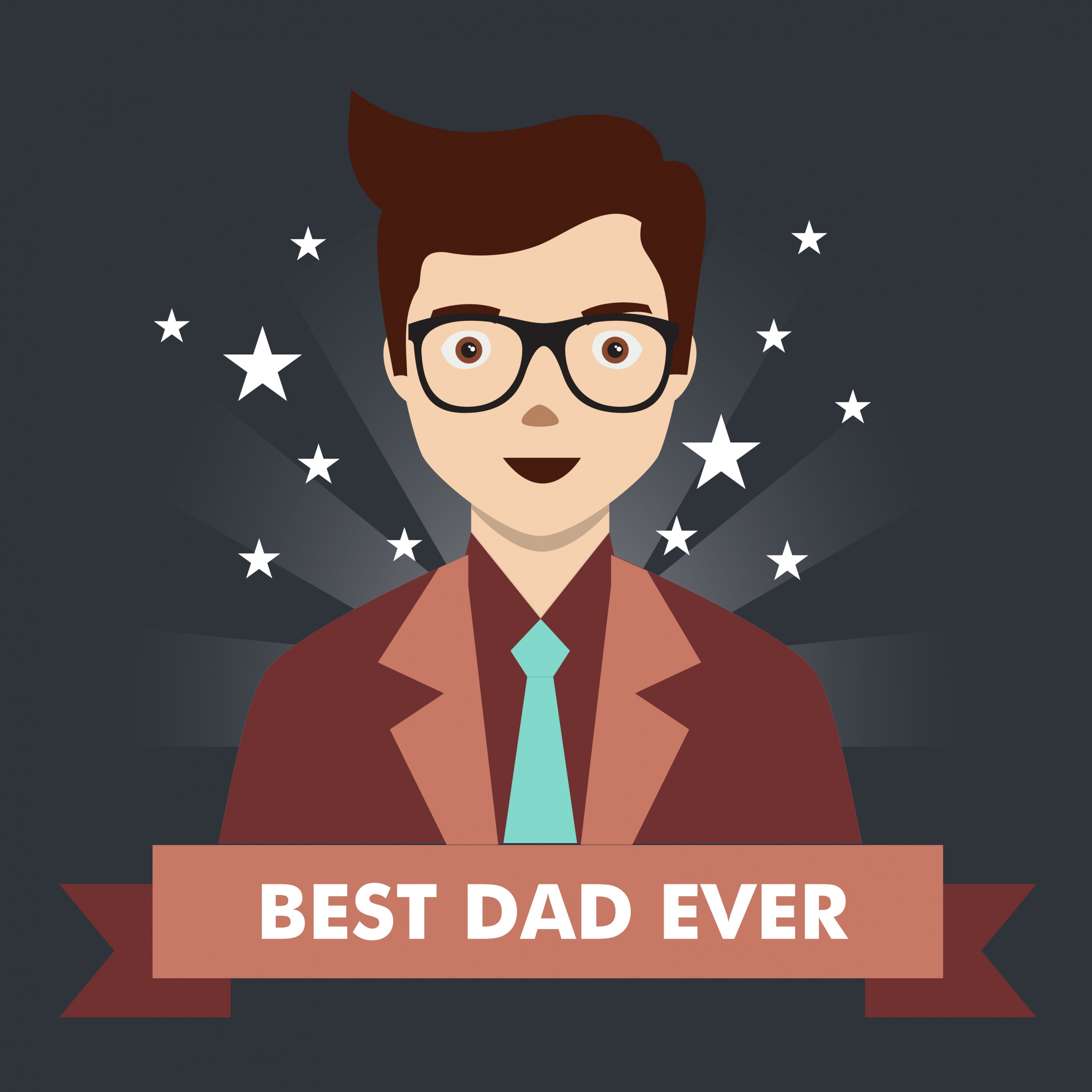 father day background best dad icon sparkling stars