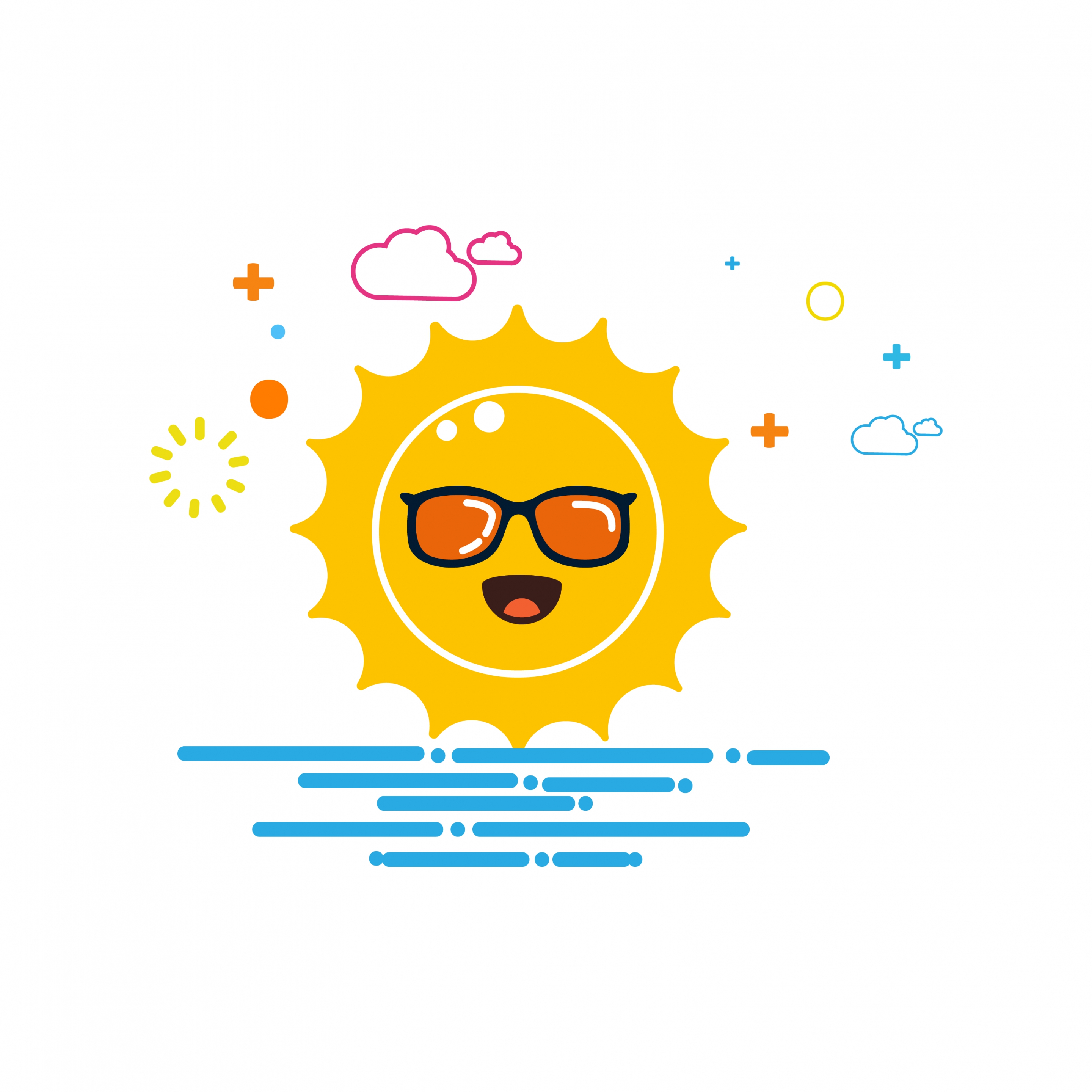 sun background cartoon stylized design