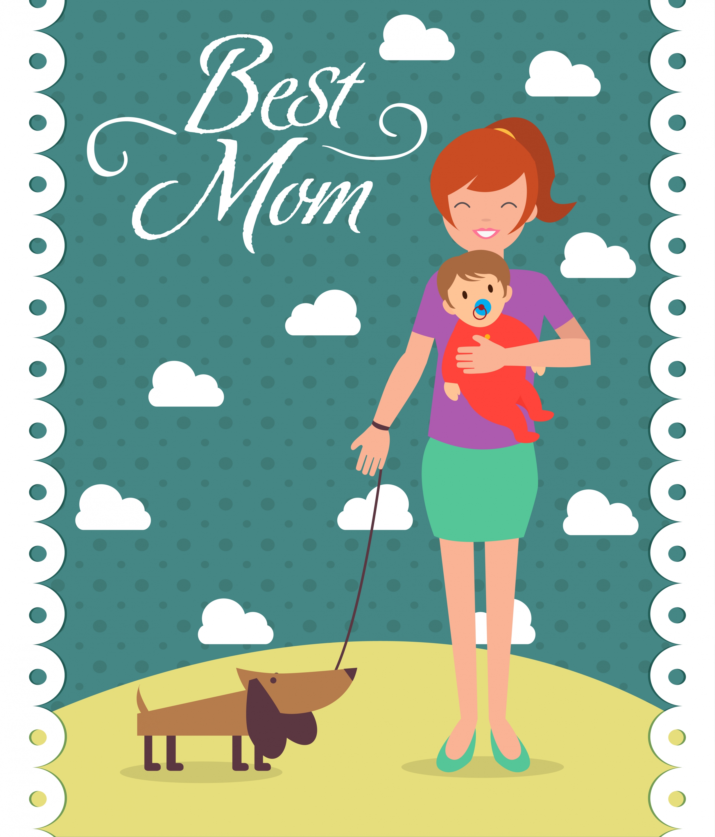 mother day background happy mother son icons decoration