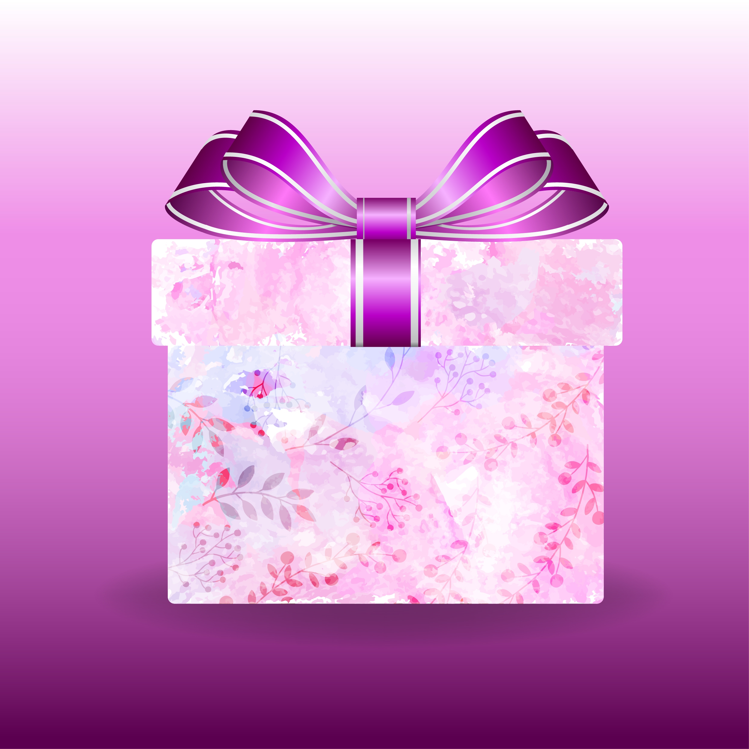 gift box background flowers ornament violet design