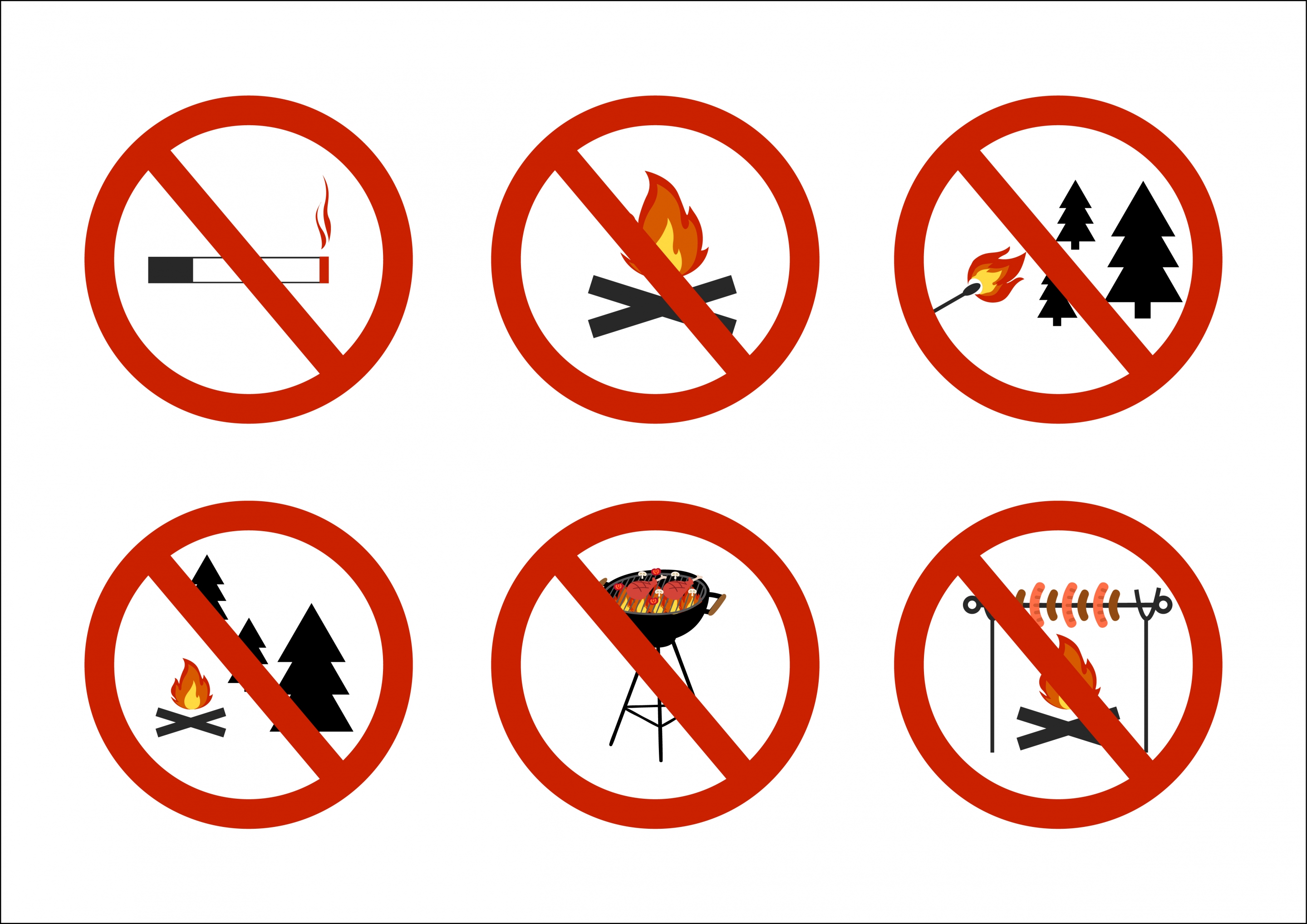 fire warning signboard flat round design