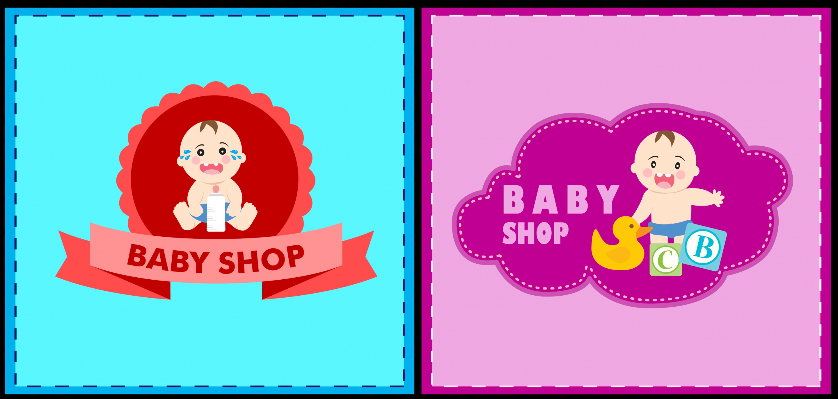 baby shop logotypes cute kid icon