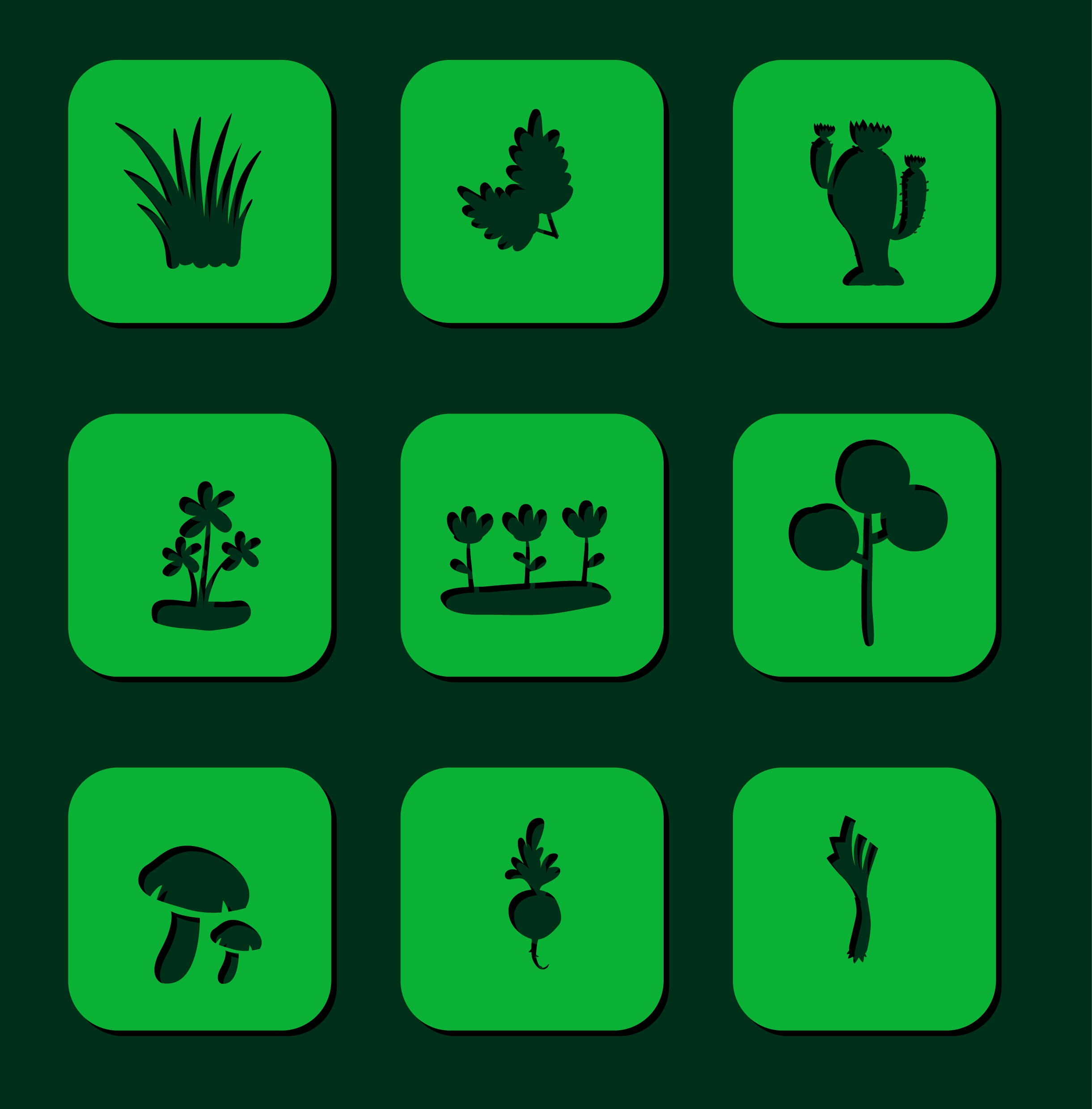 plant design elements various green icon isolation