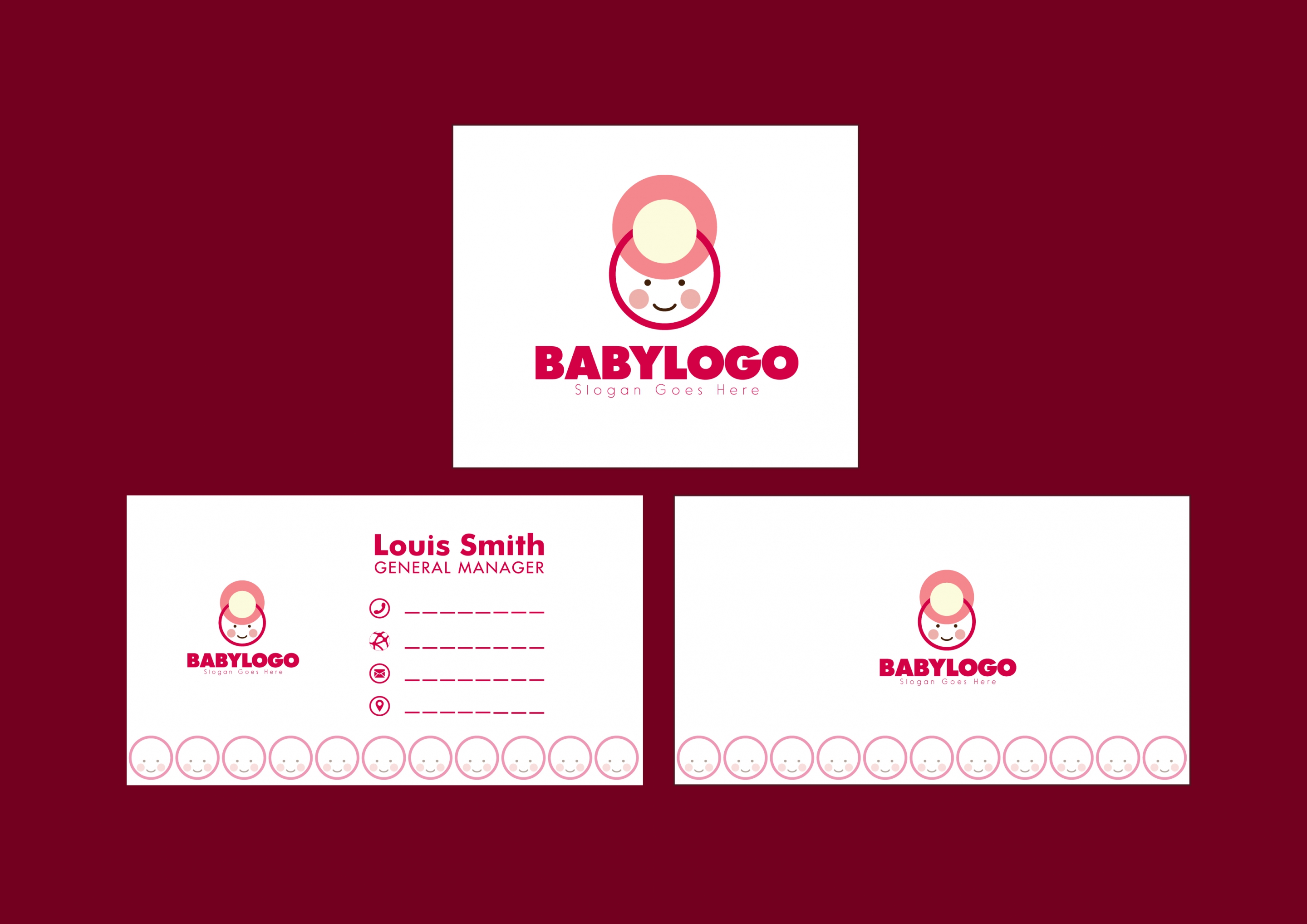 baby shop namecard template kid logo design