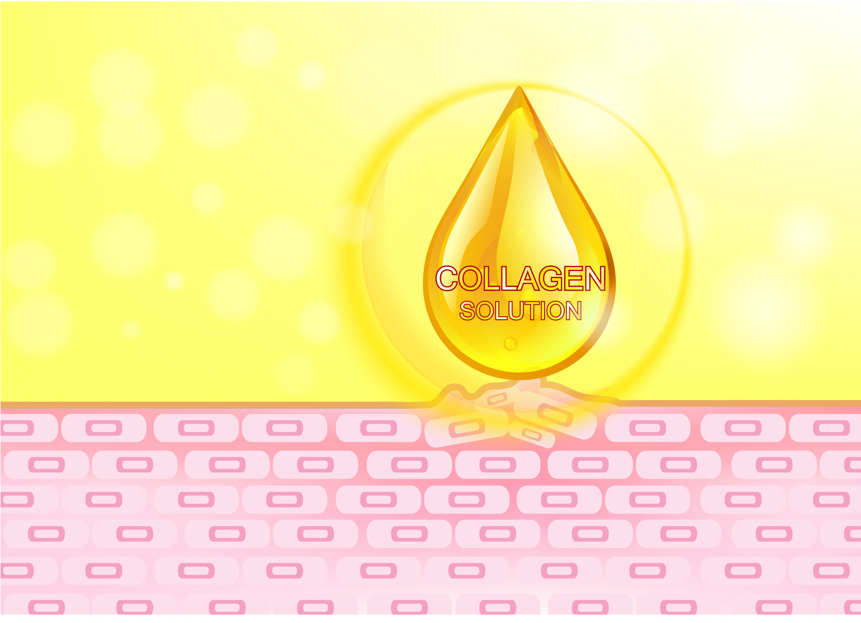 cosmetic advertising background yellow drop icon skin cell