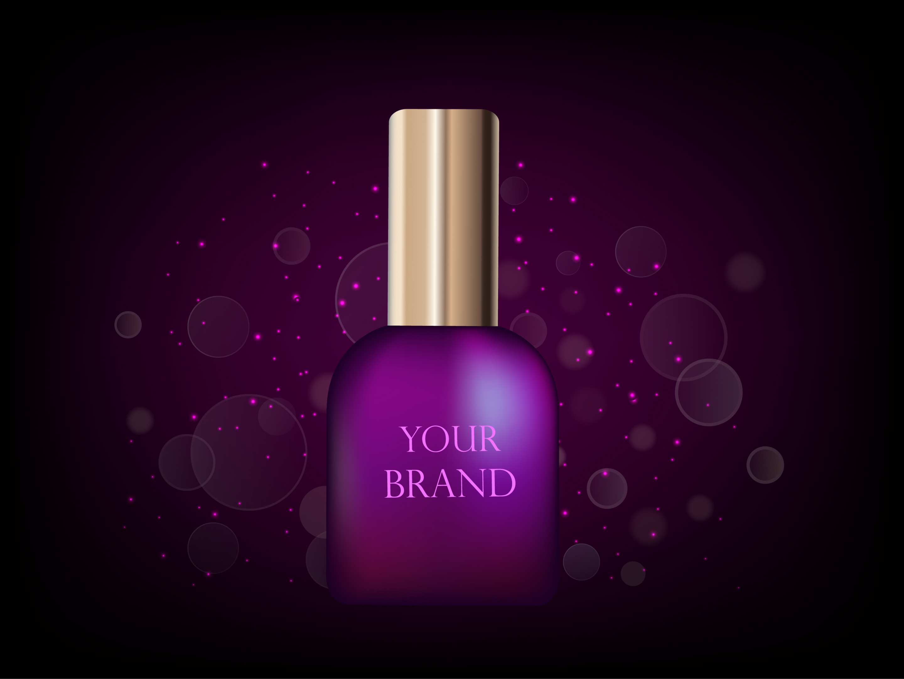 cosmetic advertisement violet nail polish icon bokeh backdrop