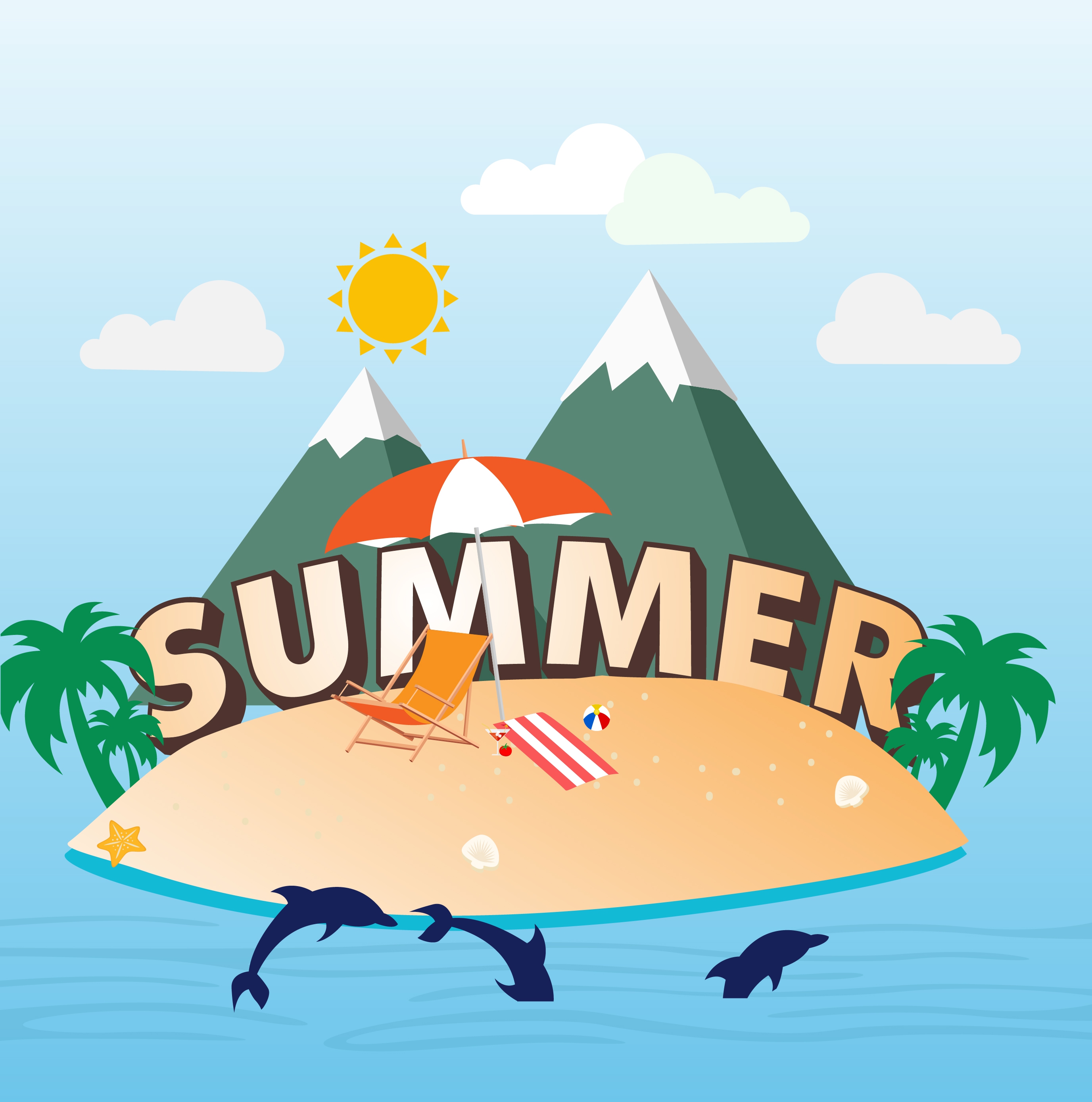 summer holiday banner island sea vacation decoration