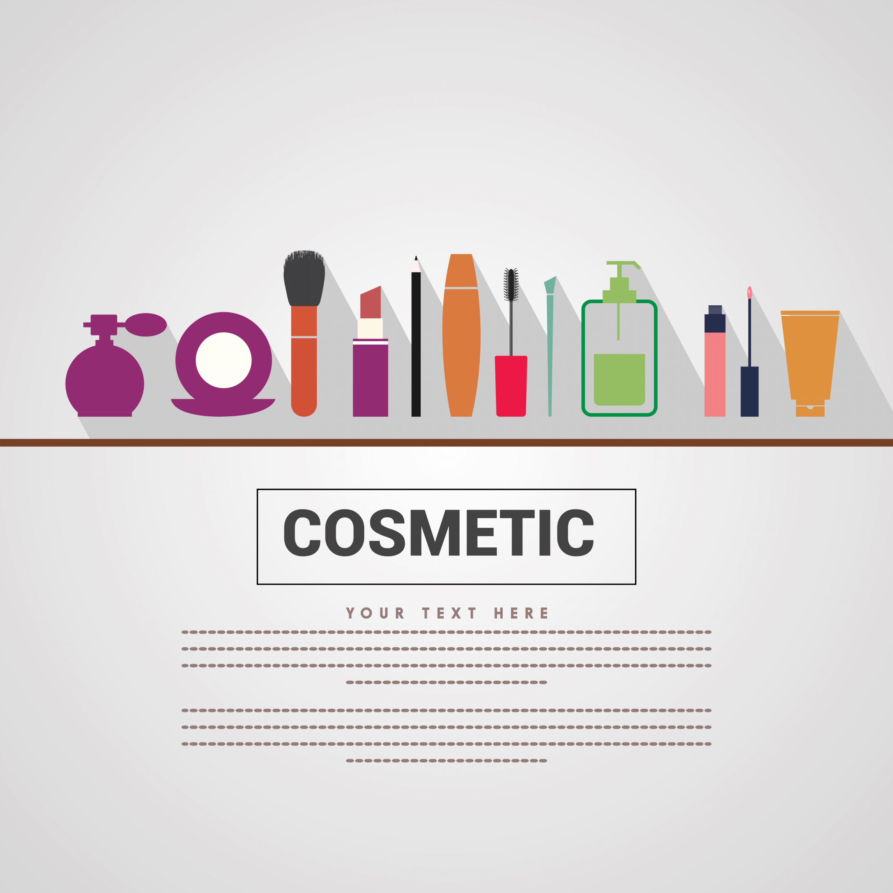 cosmetic advertisment makeup tools display space for text