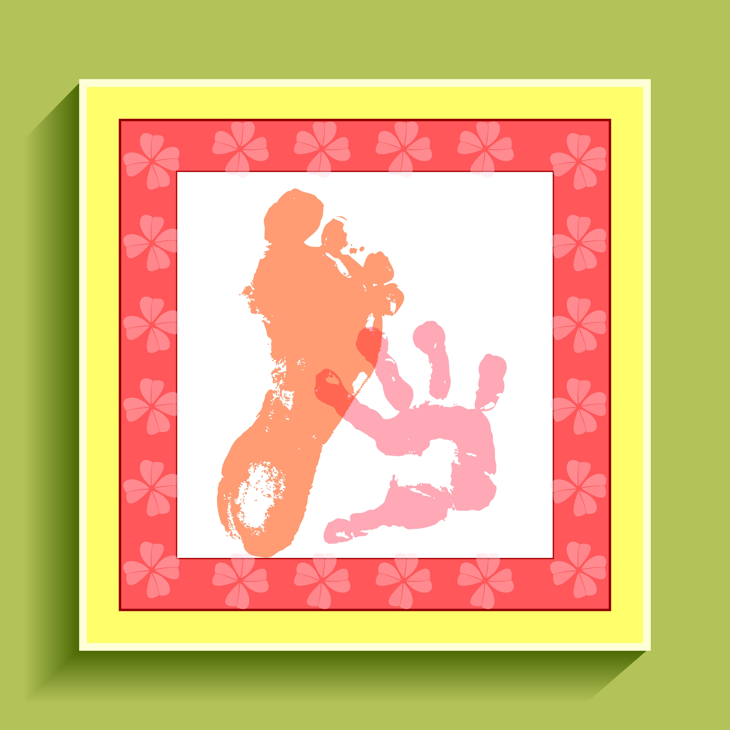 baby birth celebration background footprint fingerprint design