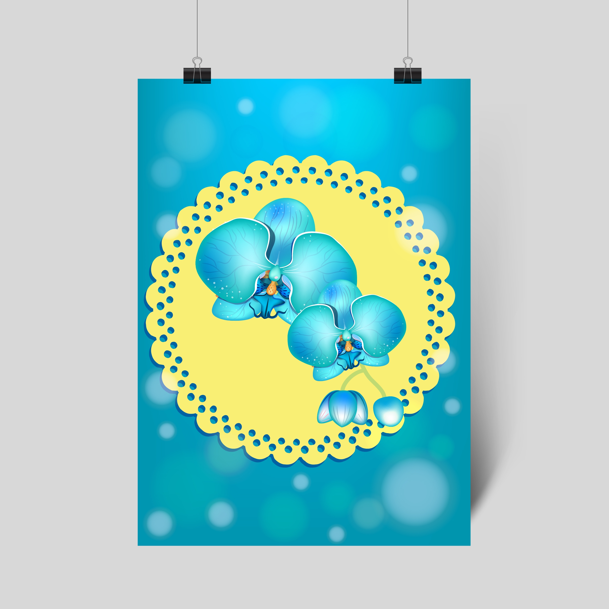 spring background blue orchids ornament