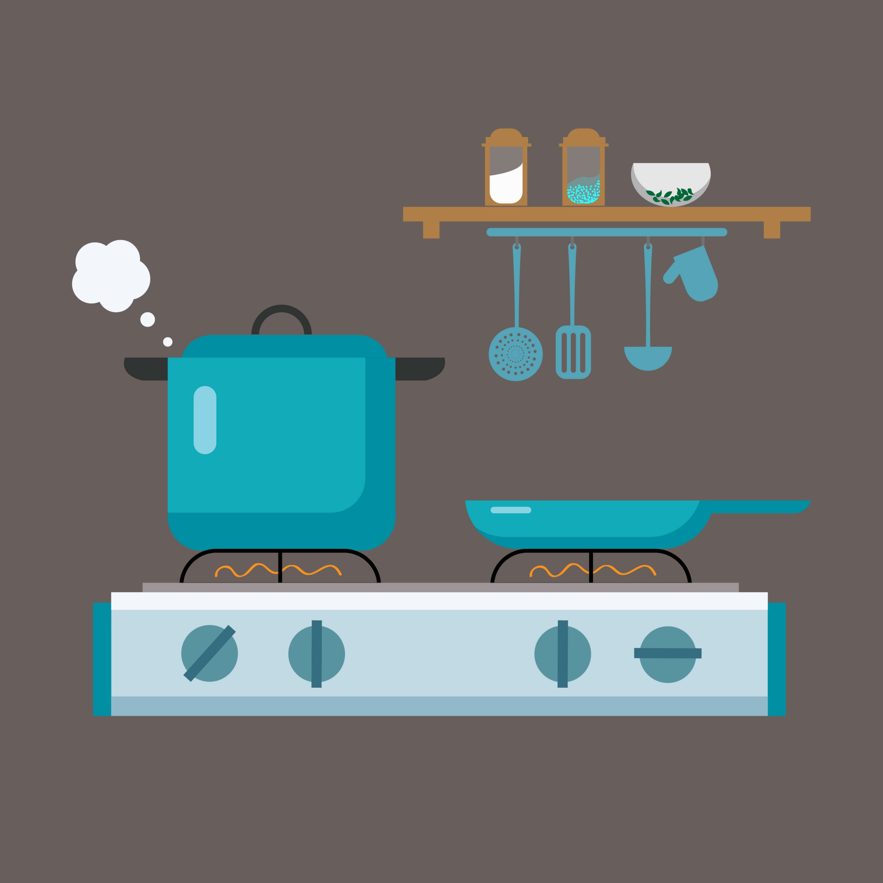 cooking tools design elements various colored symbols