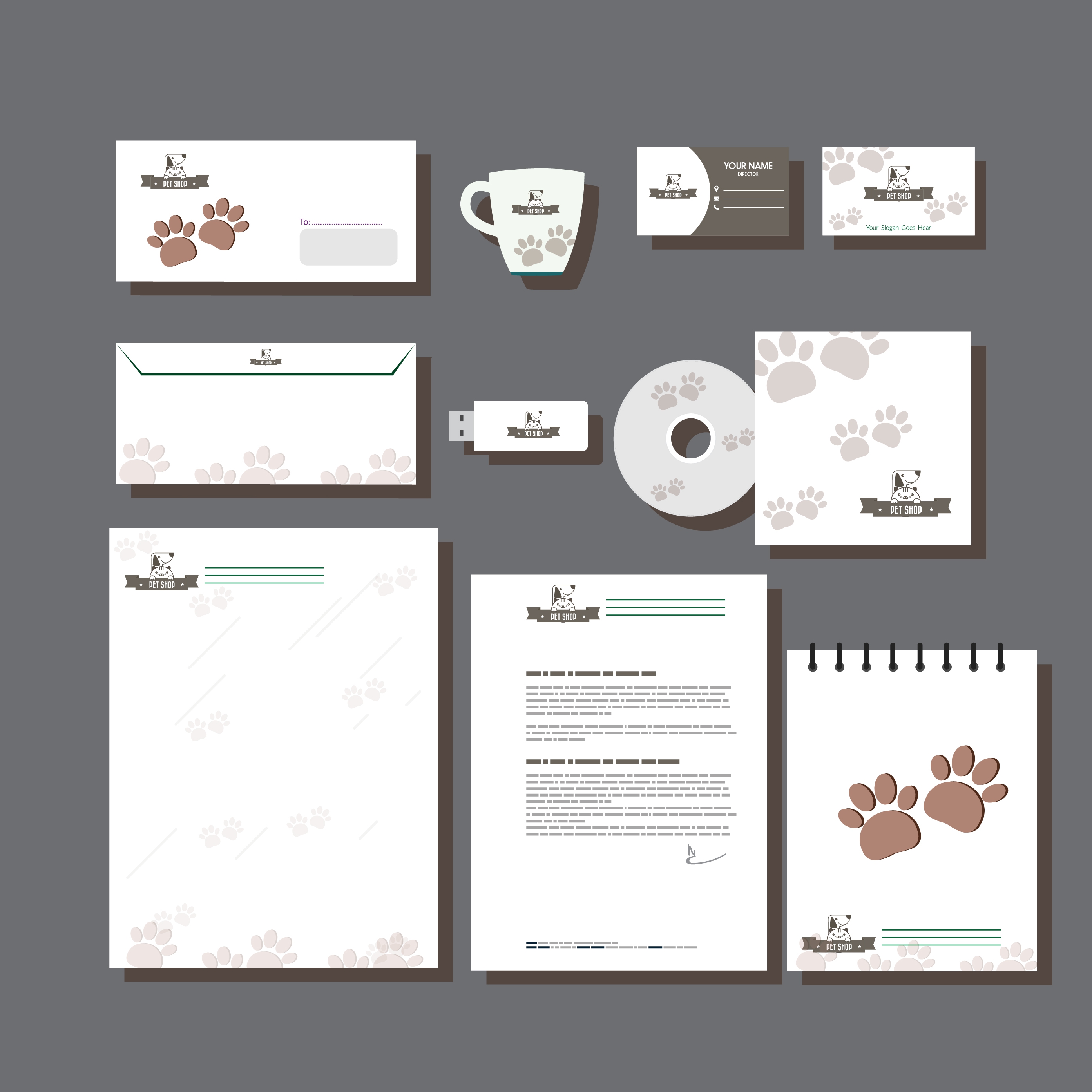 corporate identity collection pet footprints ornament