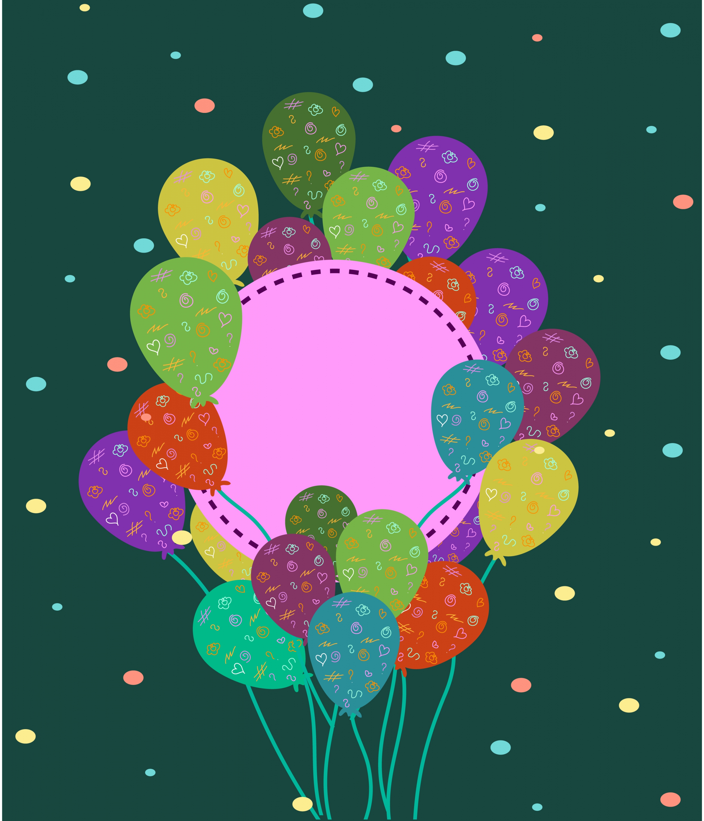 card cover background colorful balloons decoration