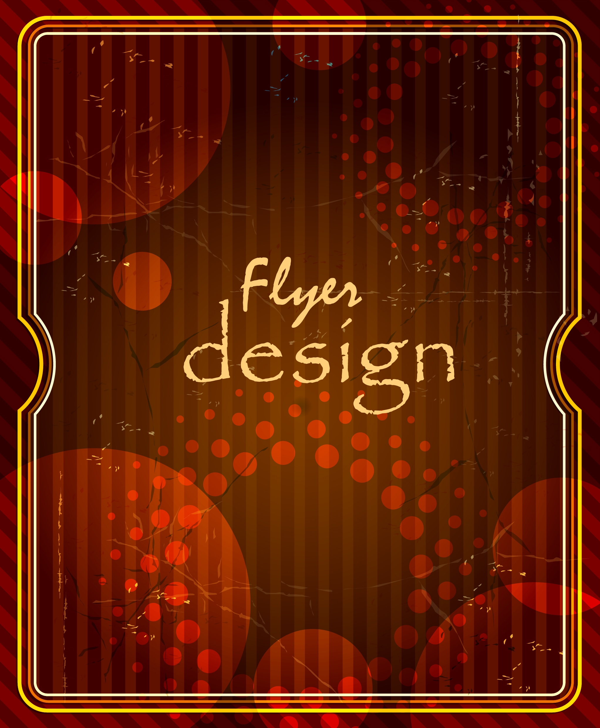 flyer template vintage design dark circles decoration