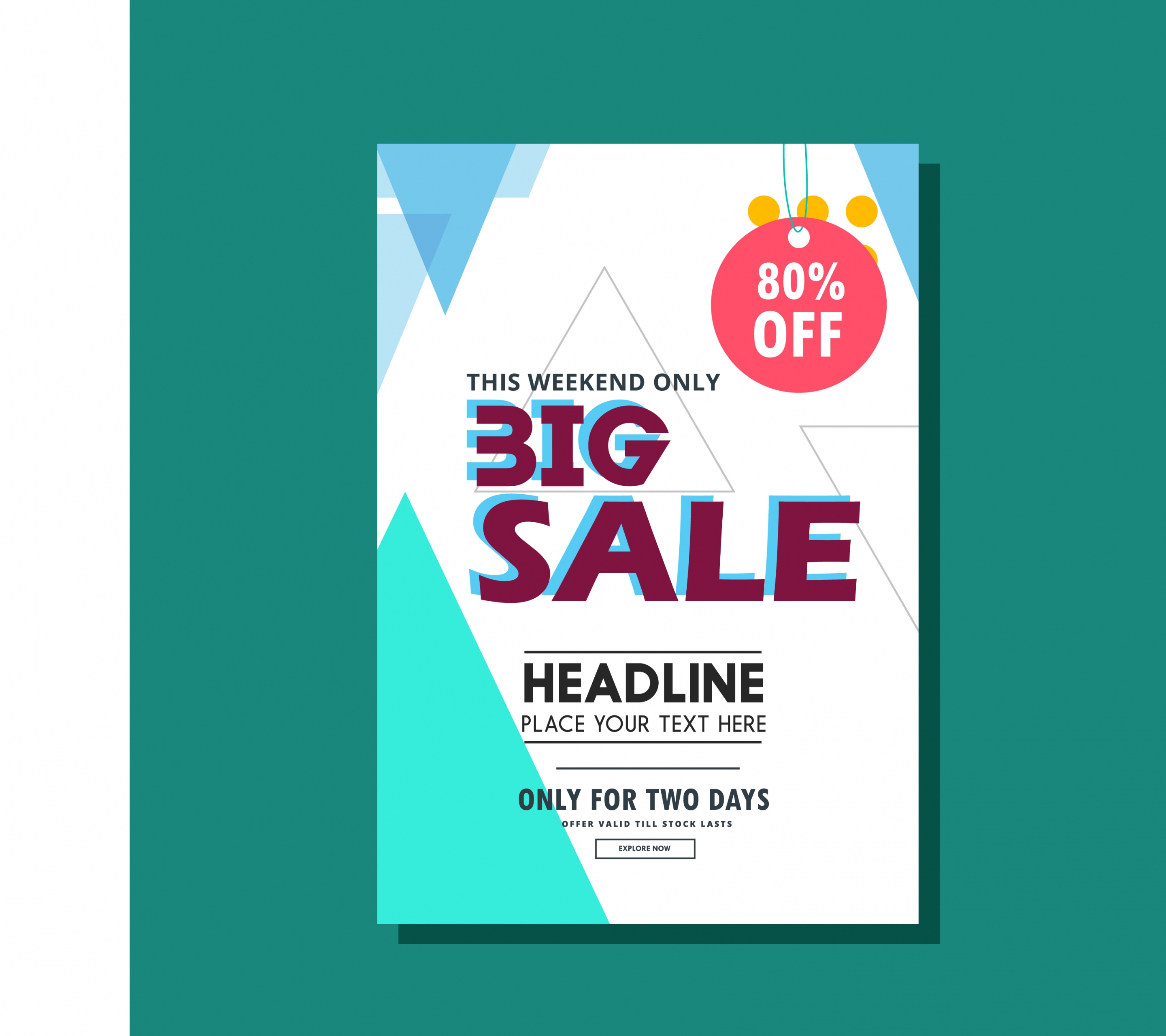 sales leaflet design triangles background modern style