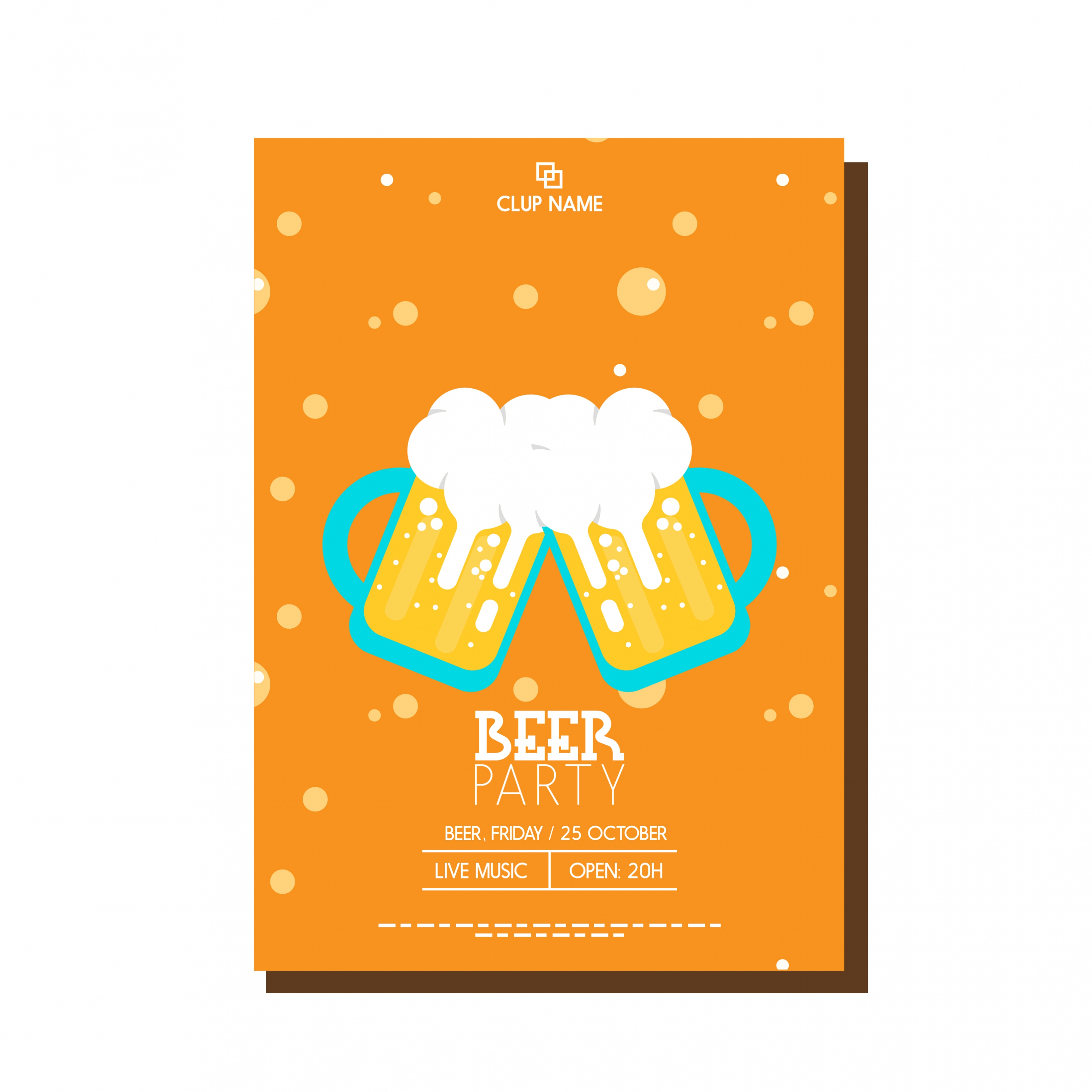 beer party poster glasses decoration bubble up decoration