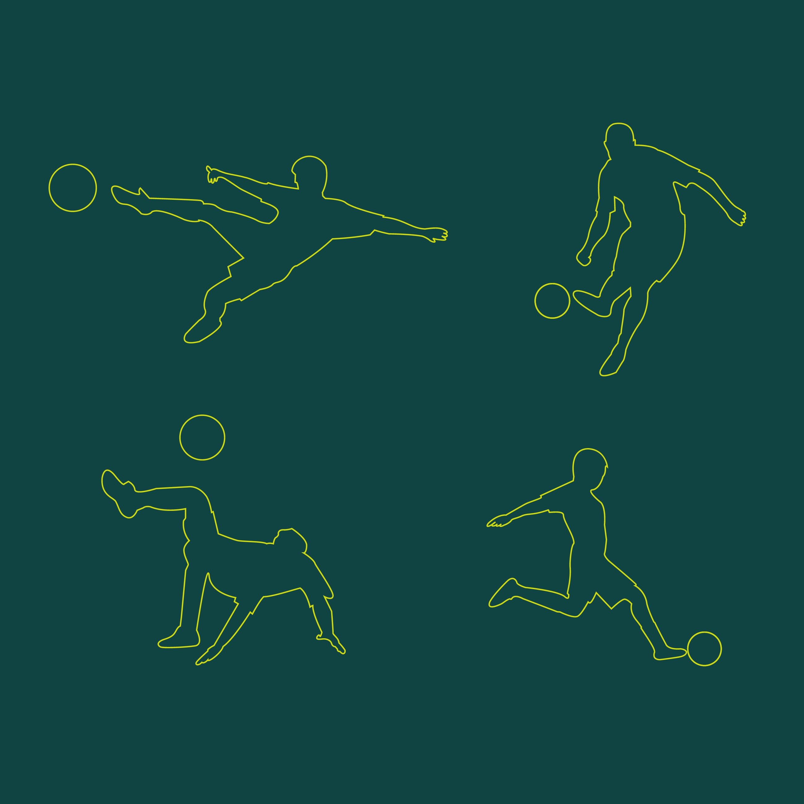 soccer player icons collection silhouette style design