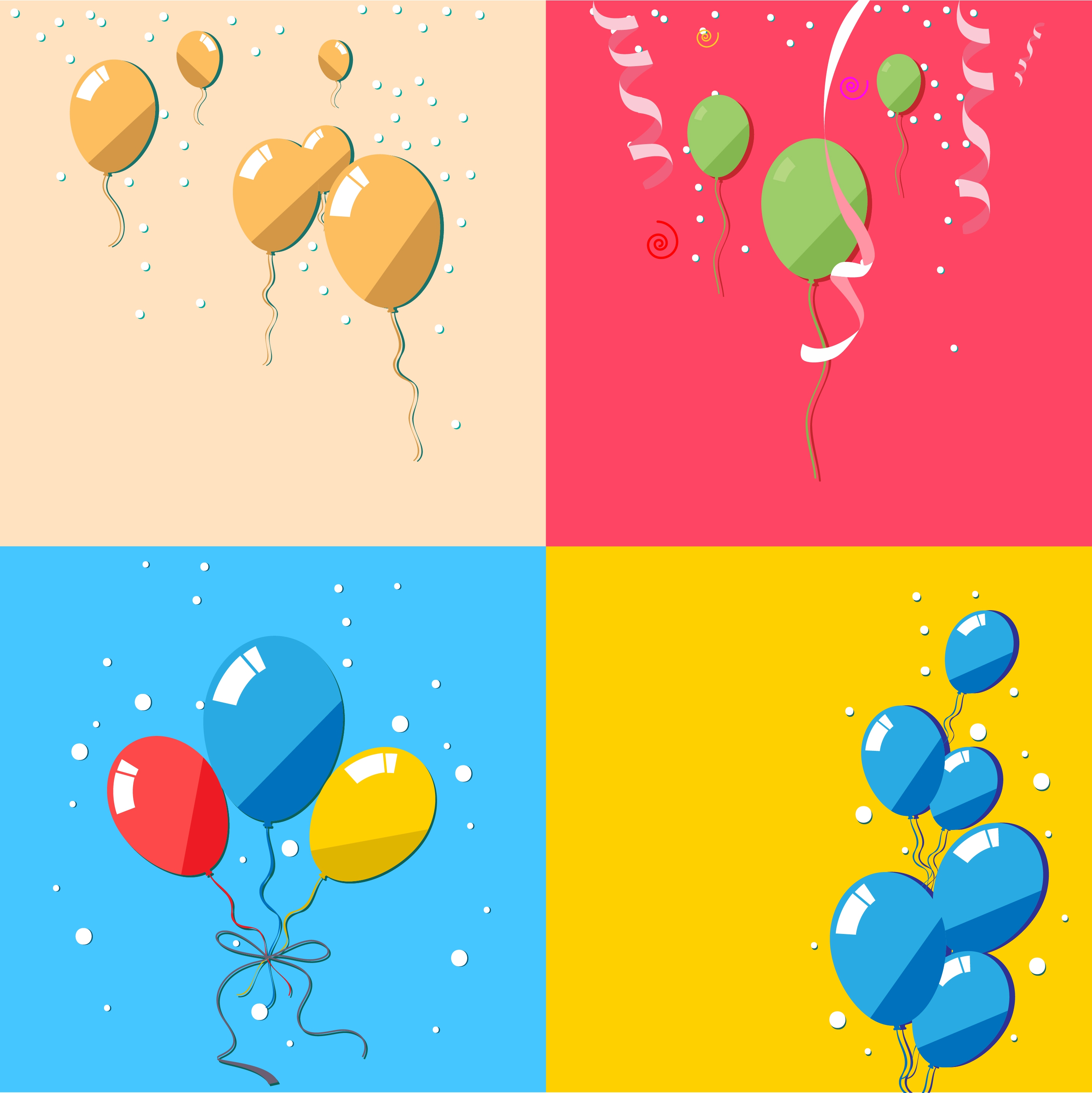 balloon background collection colorful ornament style