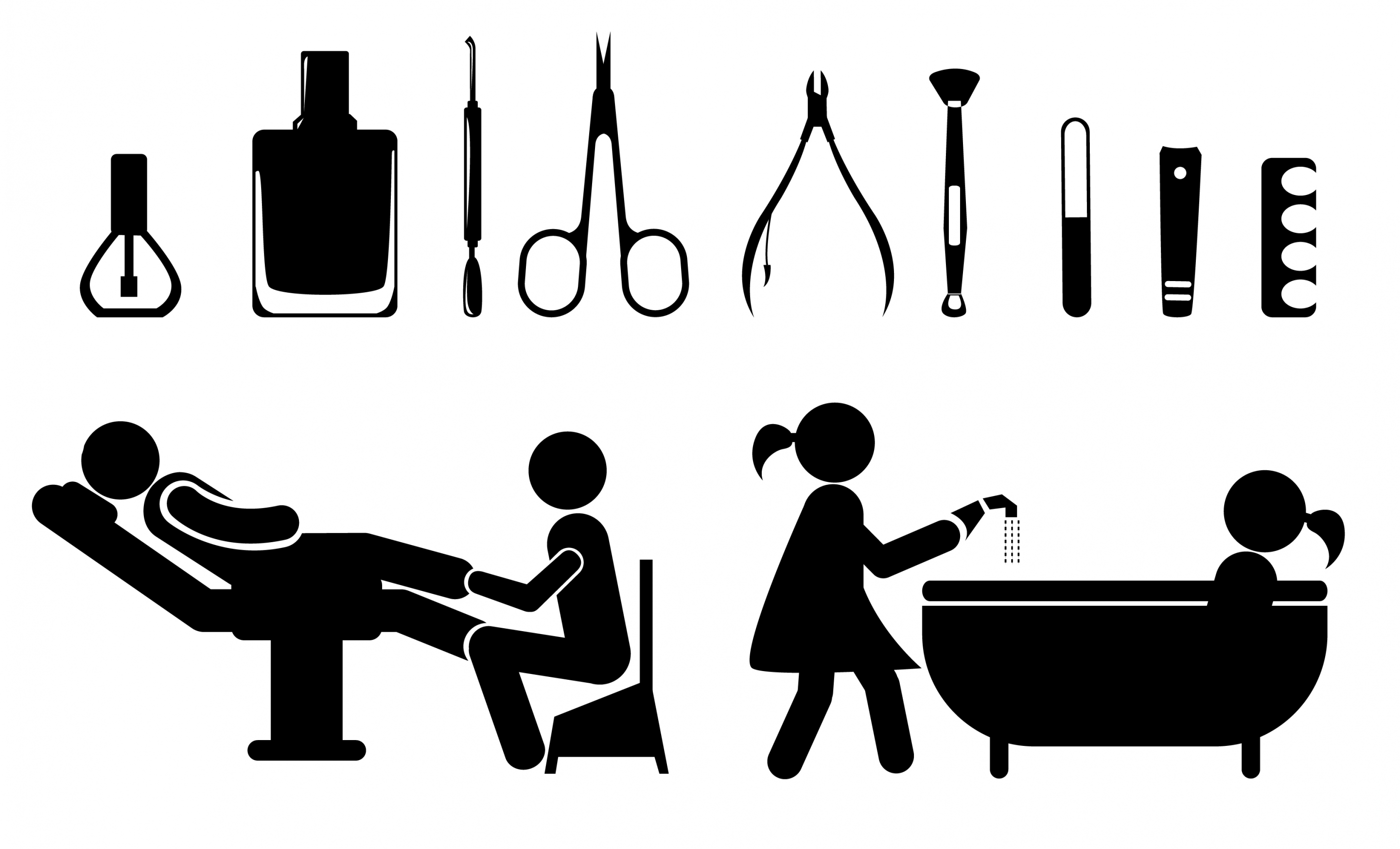 spa icons design elements black silhouette flat design