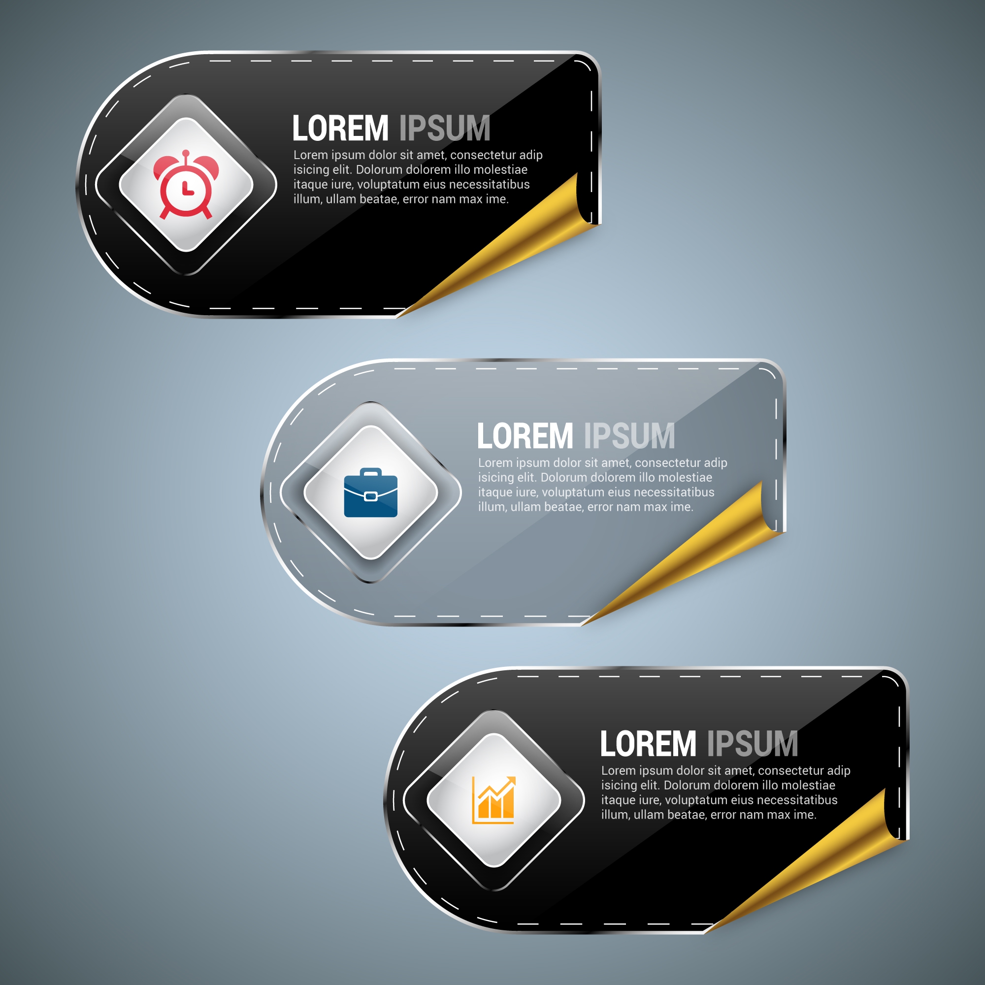 infographic design sets shiny rounded horizontal style