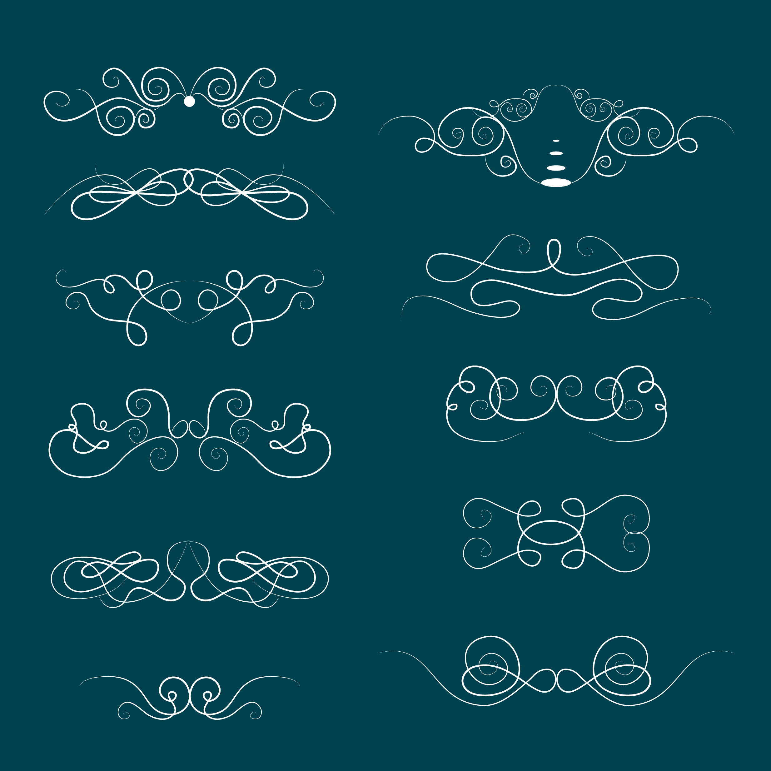 decoration symbol design elements classical symmetric curves style