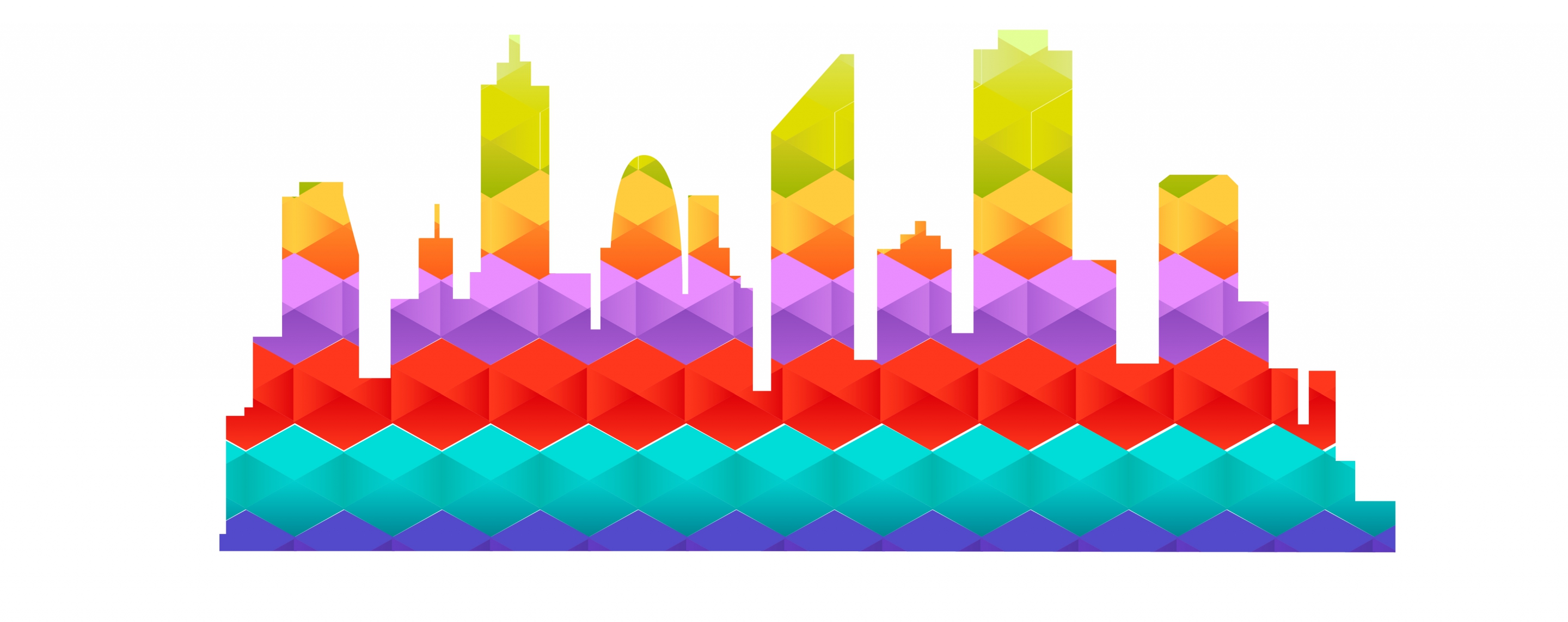 city background colorful polygon style decoration