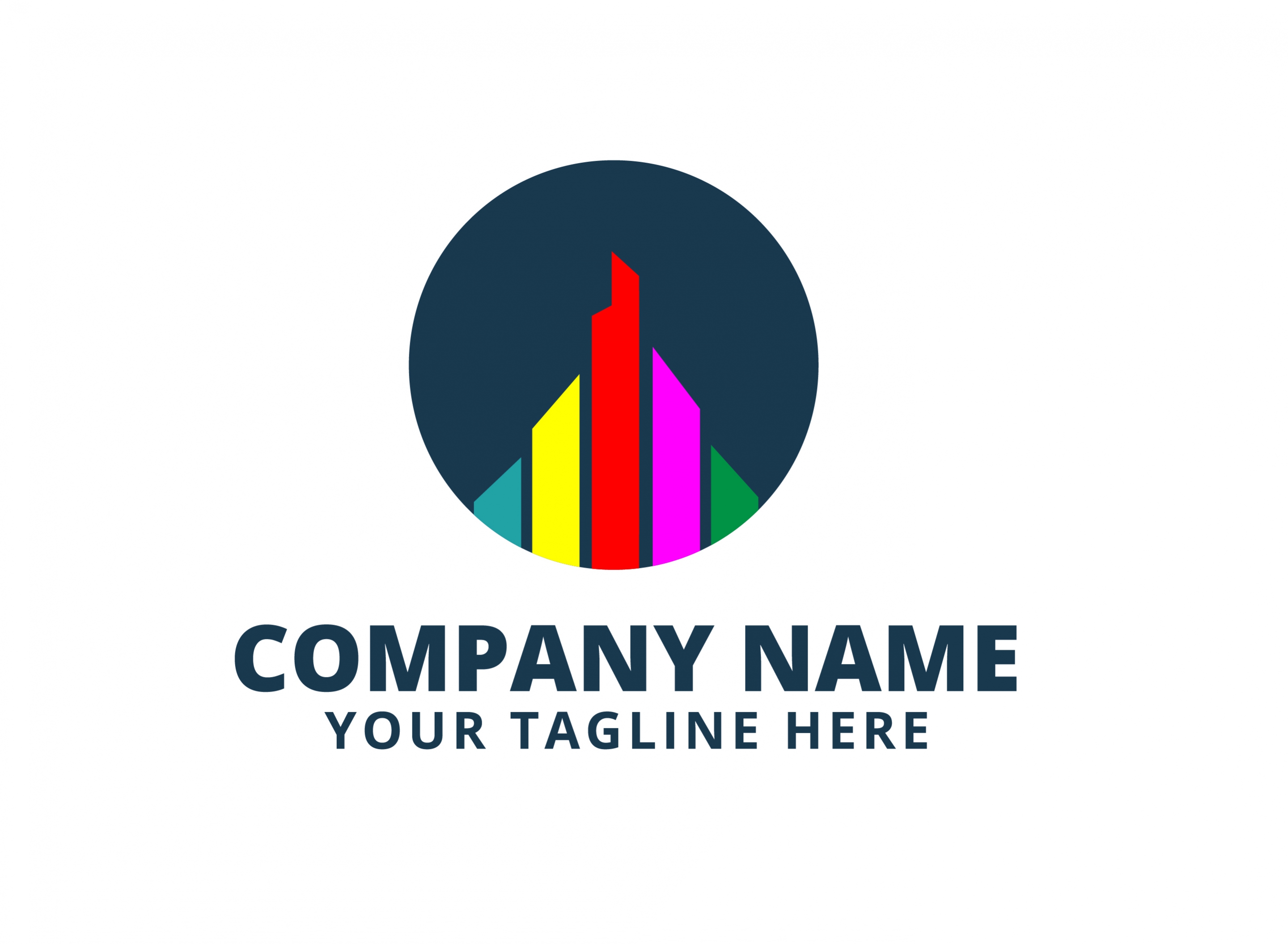 corporate logotype design colorful vertical bars decoration