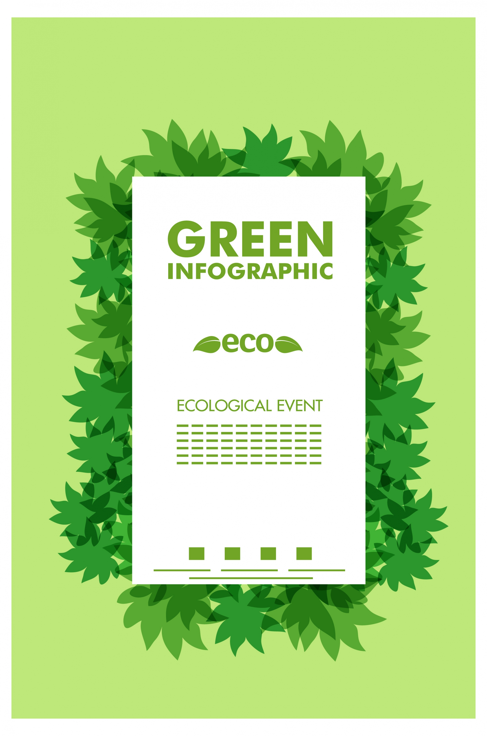 eco infographic banner green leaves decoration