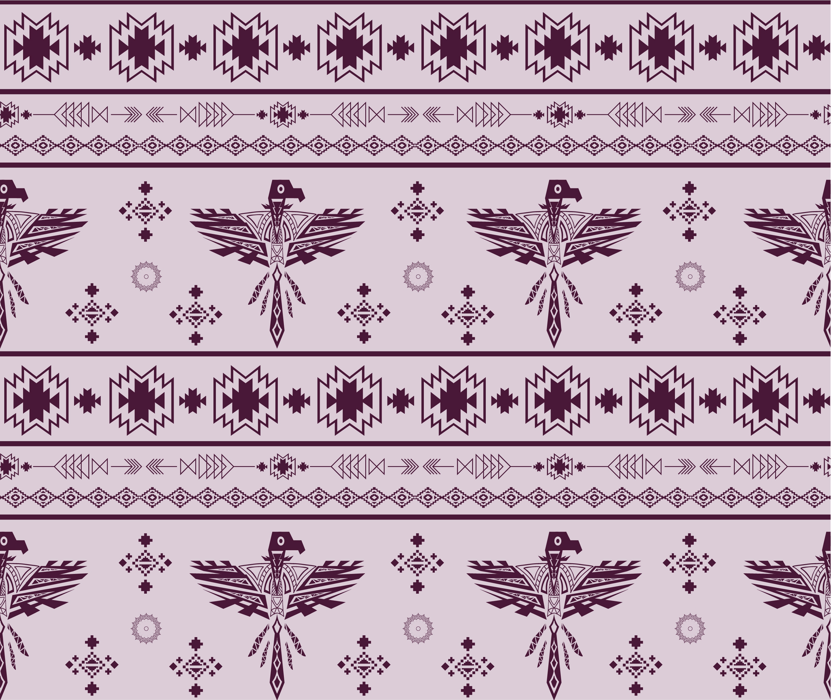 tribal classical repeating pattern design legendary birds decoration