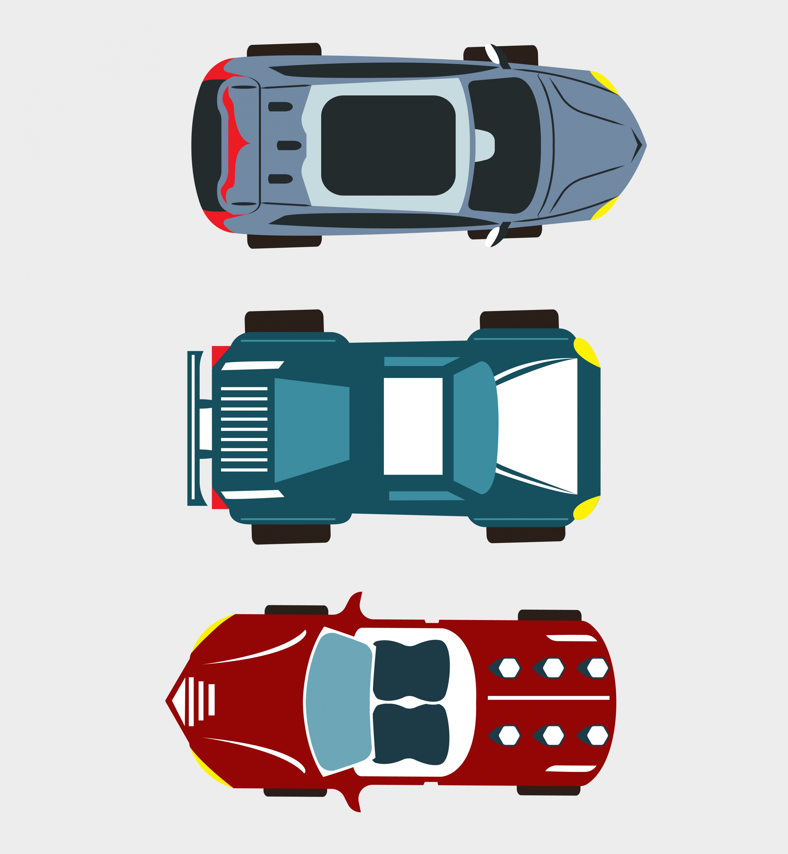 car sets design top view style