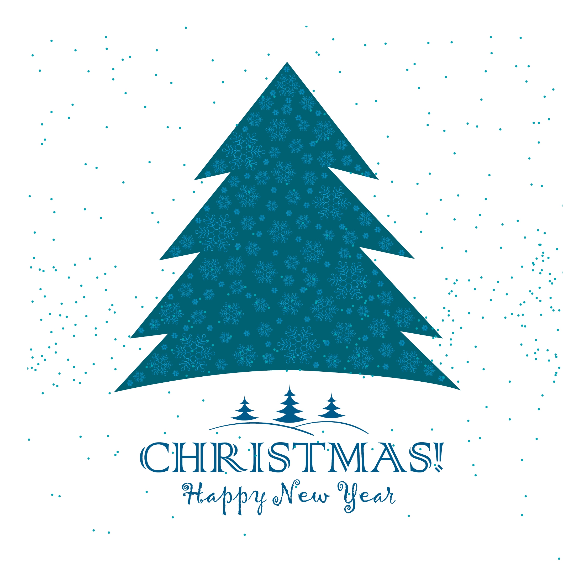 christmas template fir tree symbol on white background