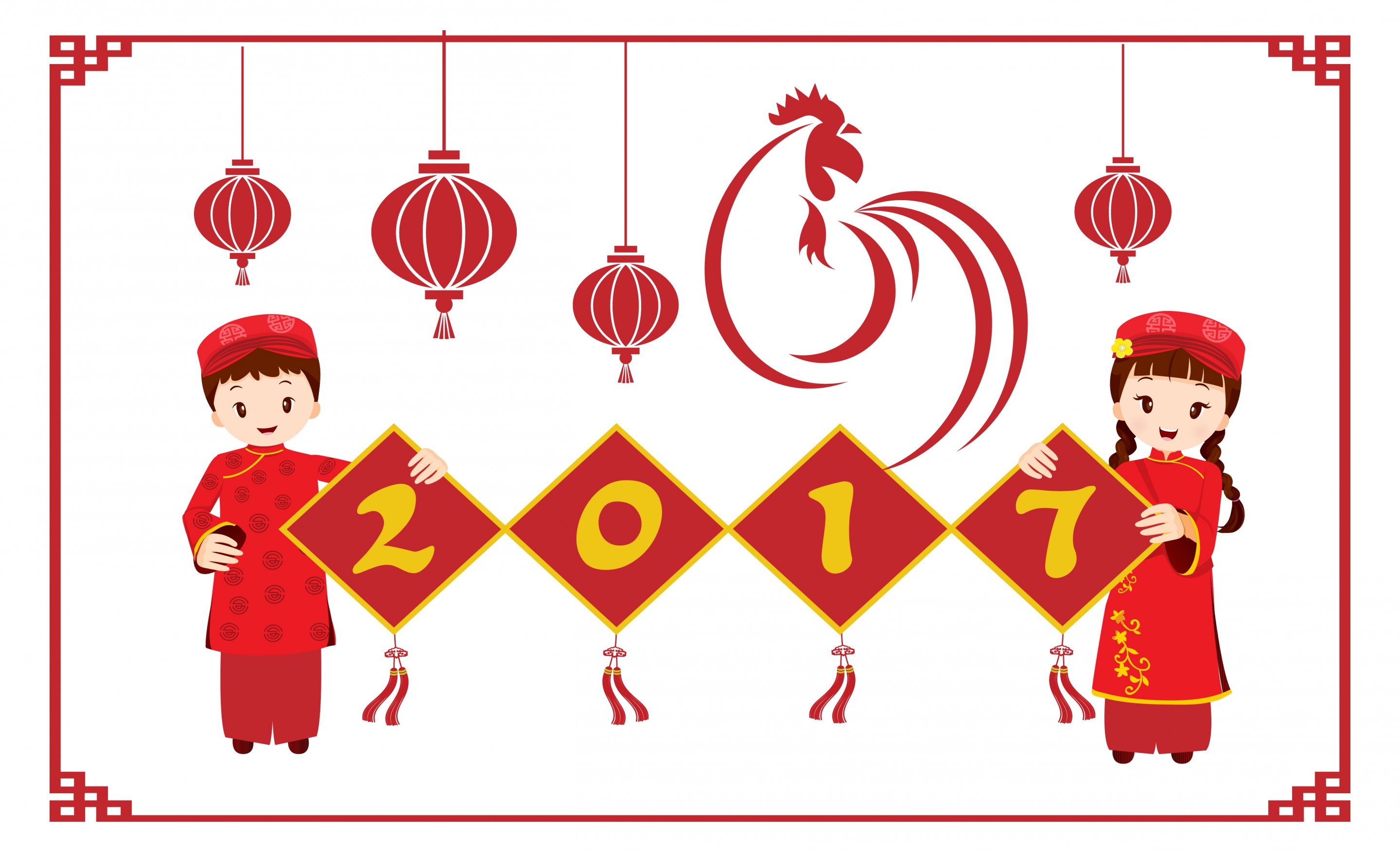 2017 new year banner vietnamese culture style