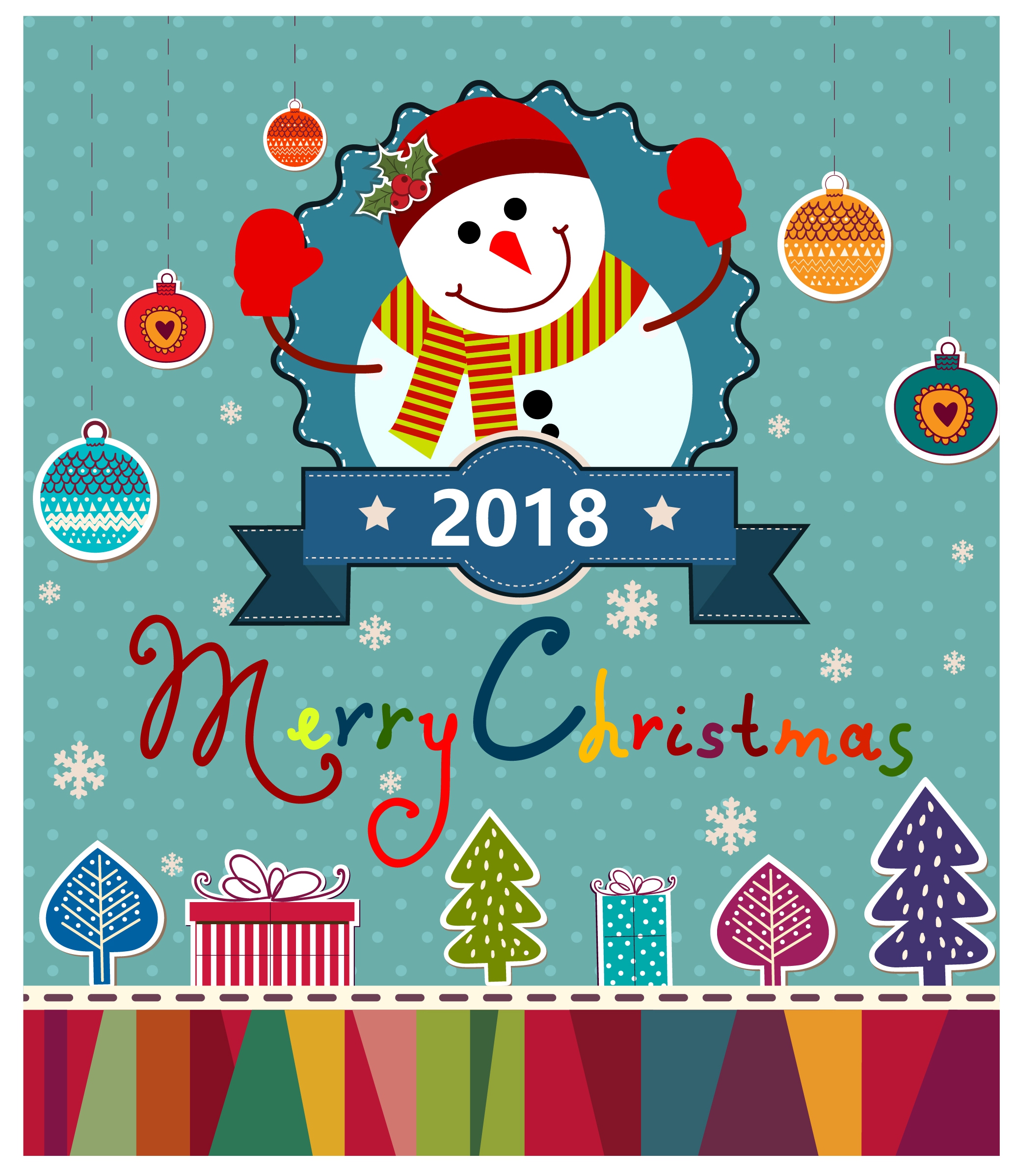 christmas banner design with snowman and x mas symbols