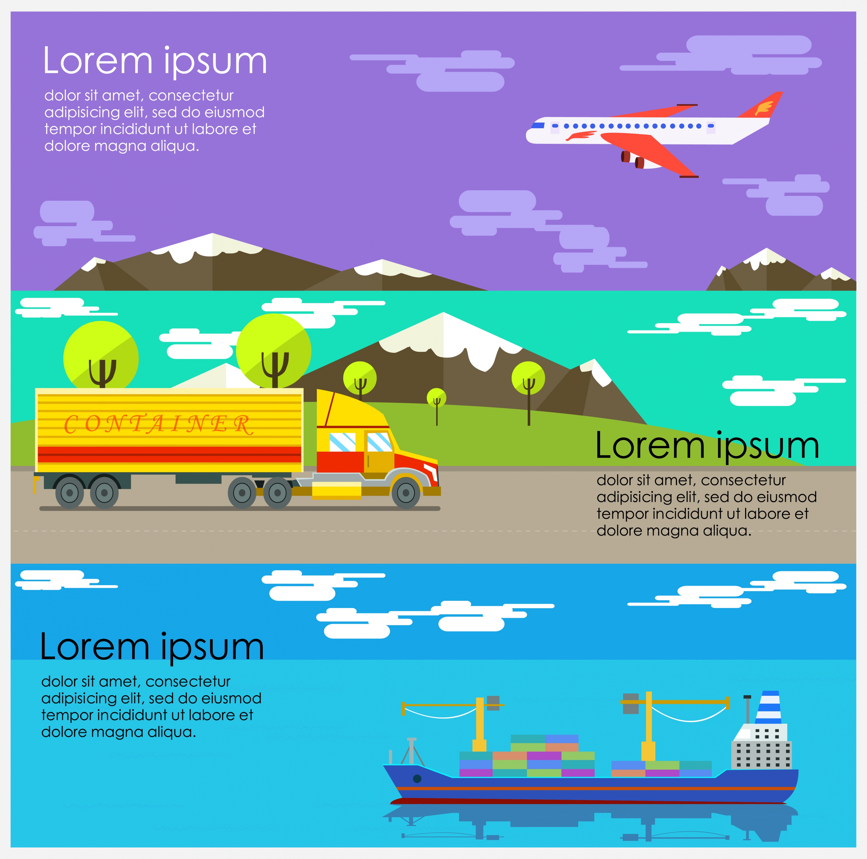 logistics methods concept design with various types