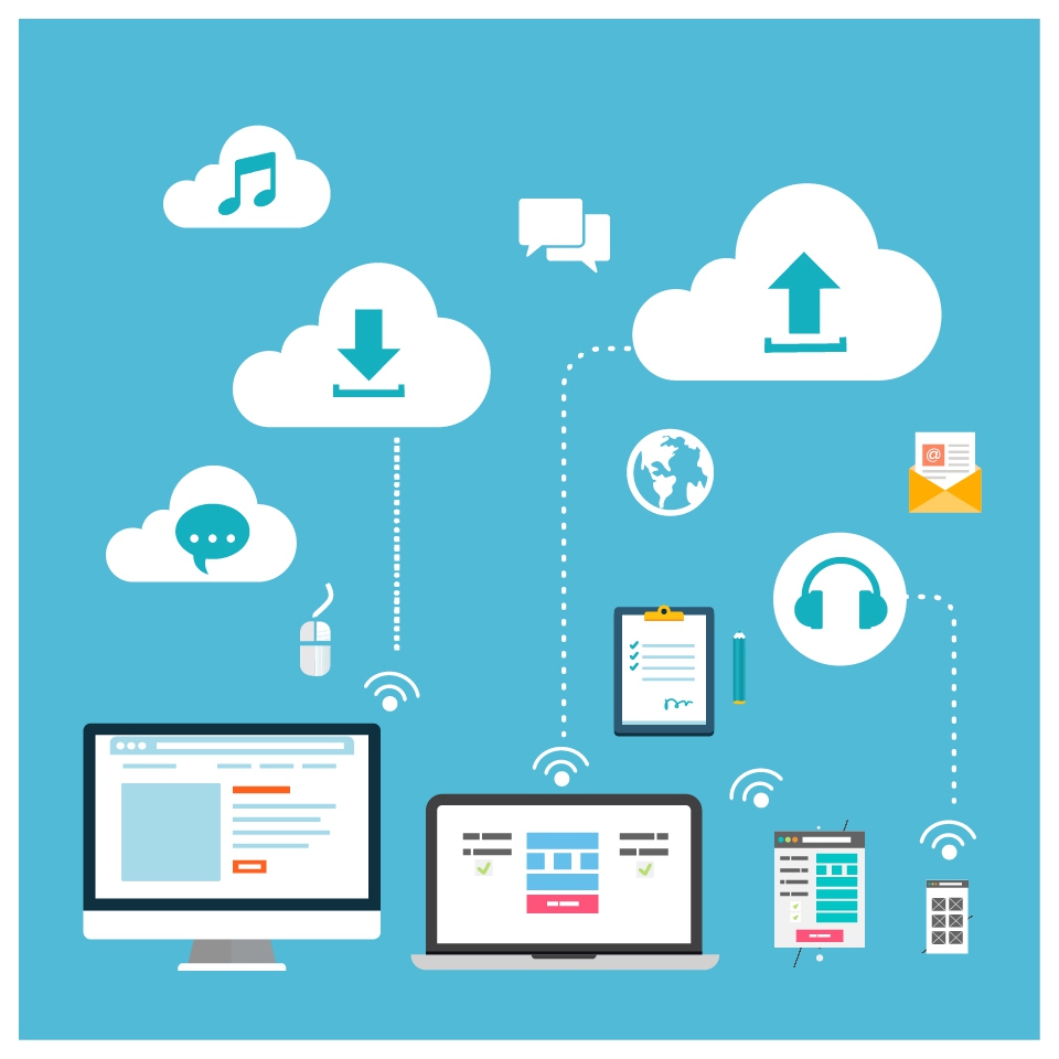 cloud service concept design with infographic style